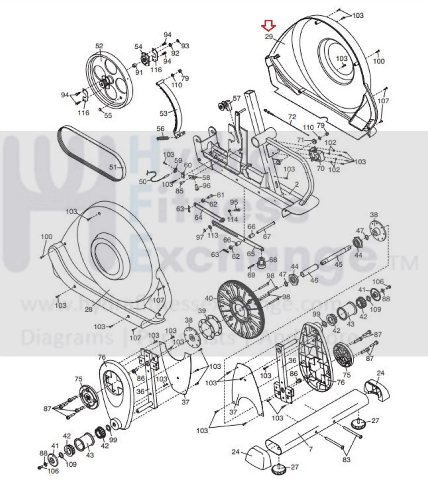 Proform Image 130 850 XP 130 890 Elliptical Right Side Shield 228261 & 228260 - Image 4