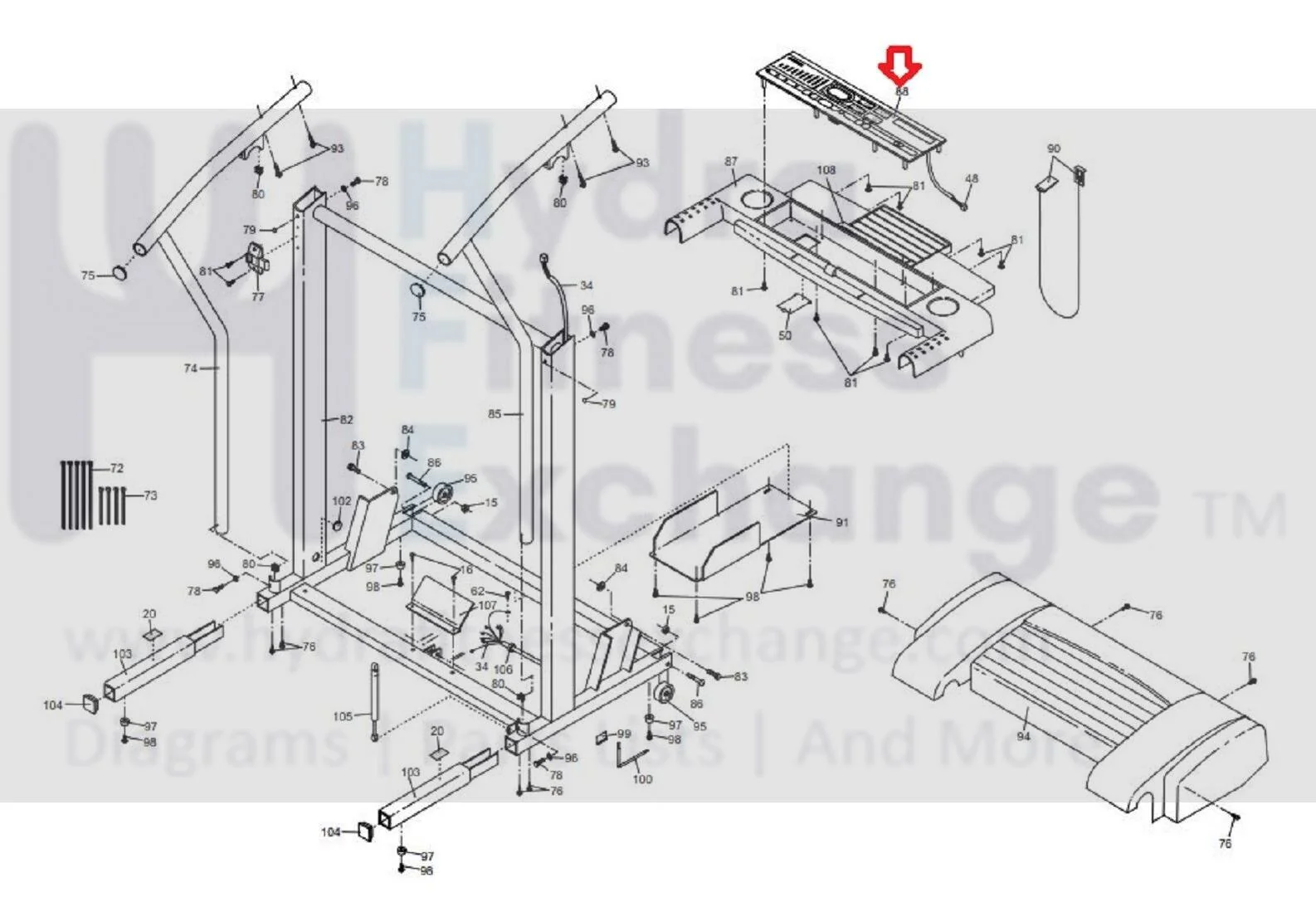 Proform J6 Treadmill Display Console Panel MFR-ET1648 or ect-1658 or 150020 - Image 4