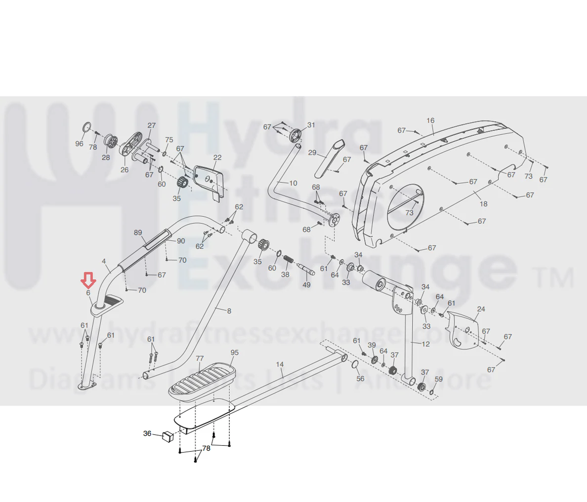 Proform Nordictrack 831.23896.0 PFEL58015.0 Elliptical Left Rail Cover 352911 - Image 3