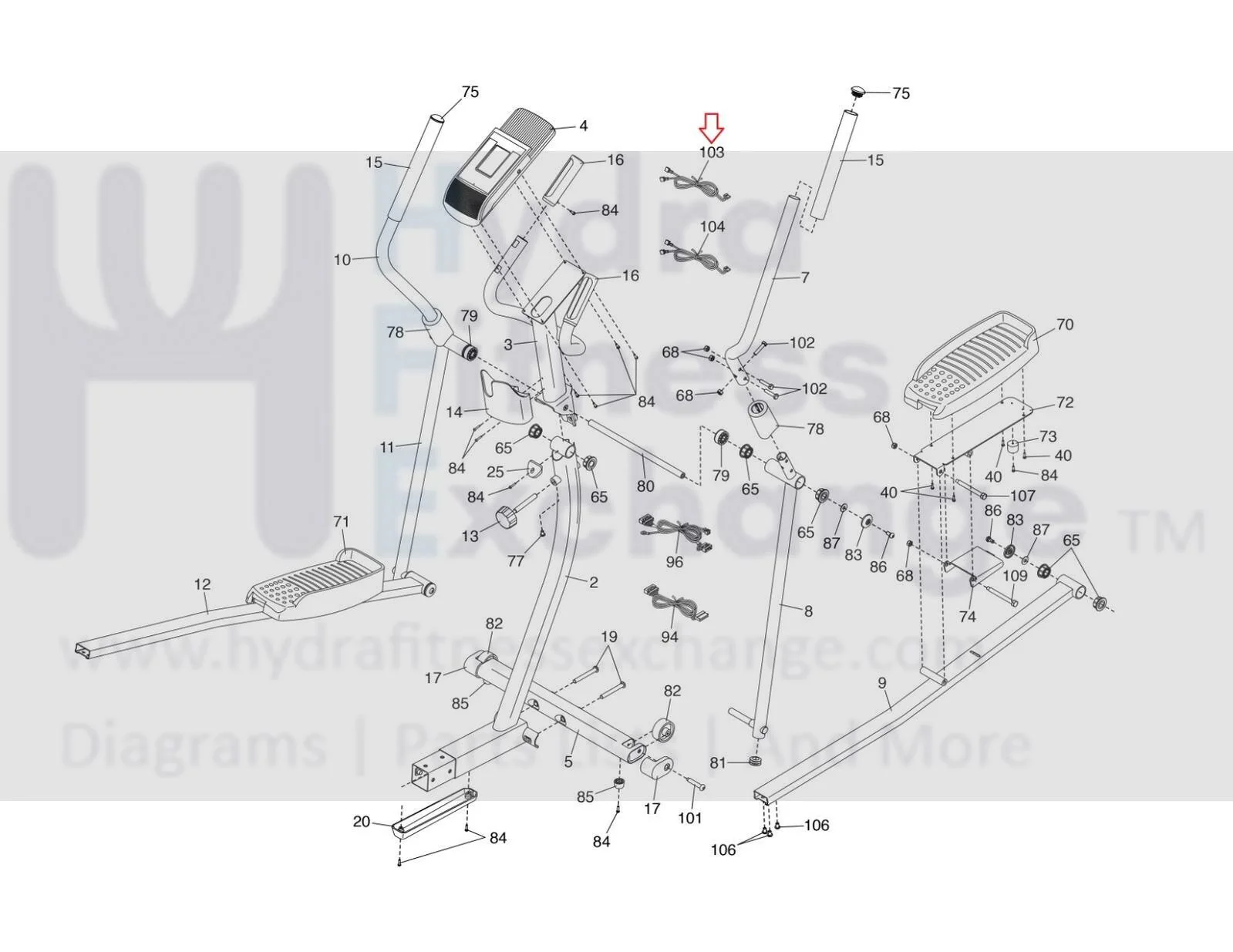 ProForm NordicTrack Elliptical Left Heart Rate Pulse Wire Harness 399152 - Image 2