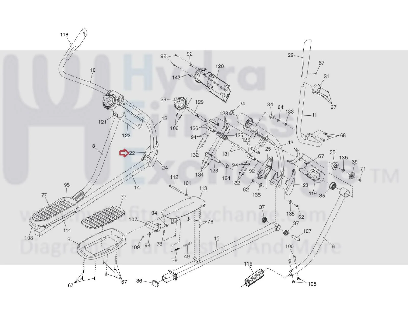 ProForm NordicTrack Elliptical Left Outer Arm Cover 359653 - Image 2