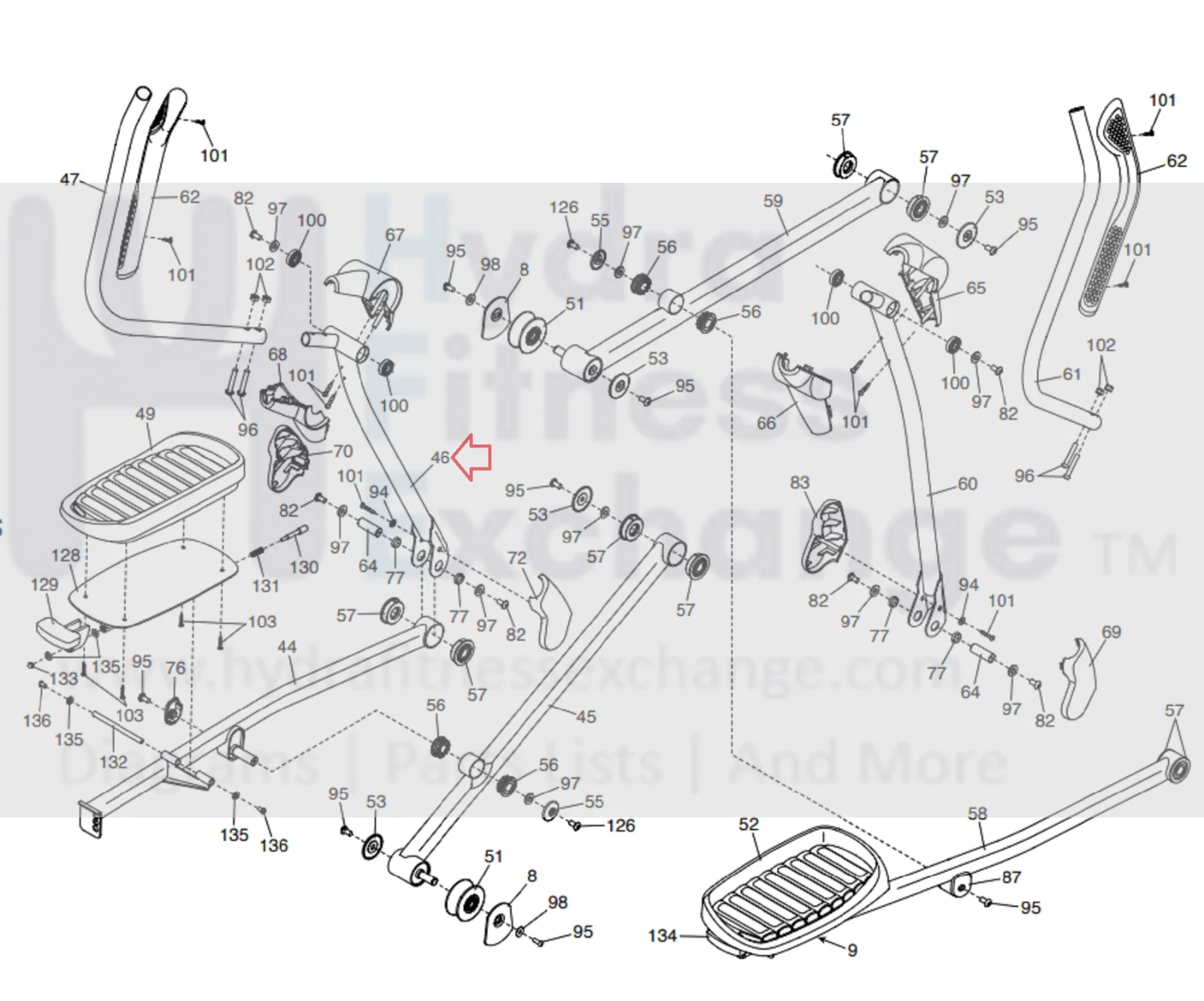 Proform NordicTrack Elliptical Left Upper Body Leg 385457 - Image 2