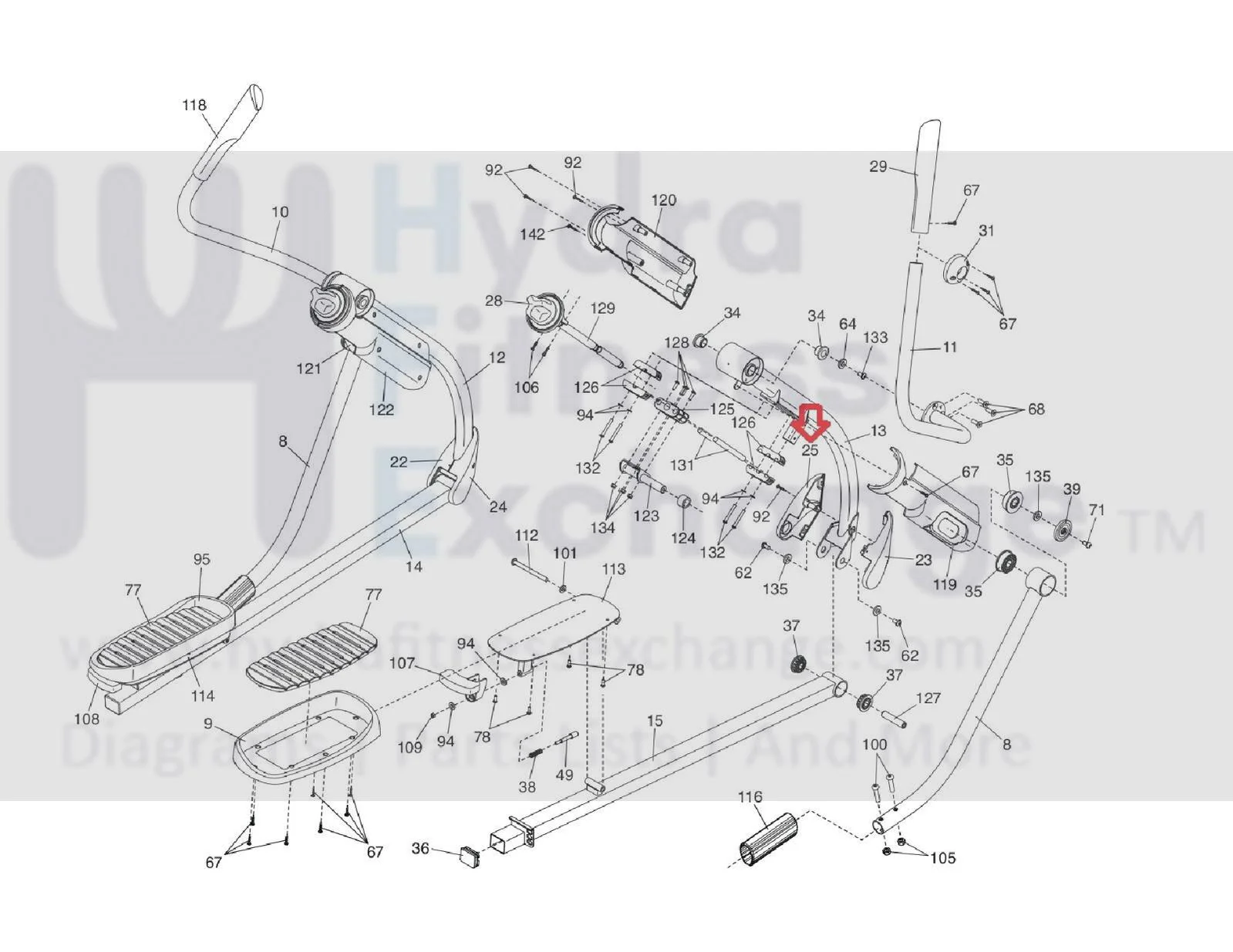 ProForm NordicTrack Elliptical Right Inner Arm Cover 359654 - Image 2