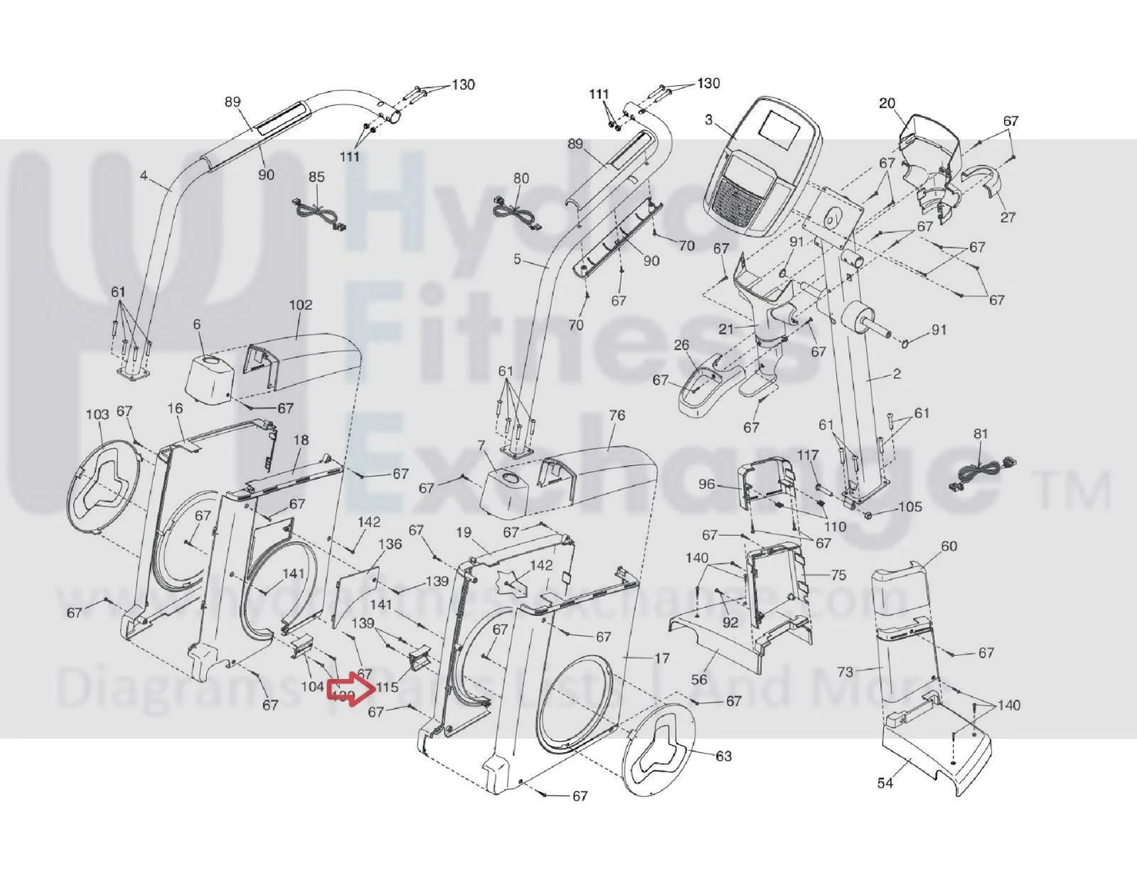 ProForm NordicTrack Elliptical Right Shield Insert 359630 - Image 2