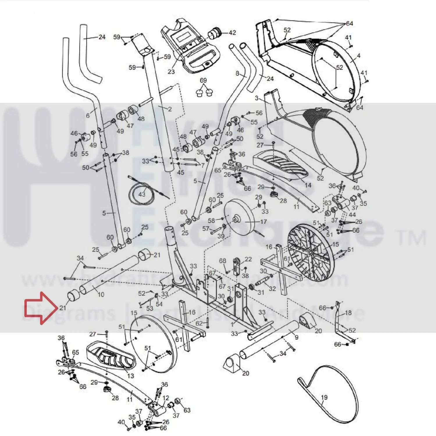 Proform NordicTrack FreeMotion Weslo Elliptical Front Stabilizer Endcap 151265 - Image 2