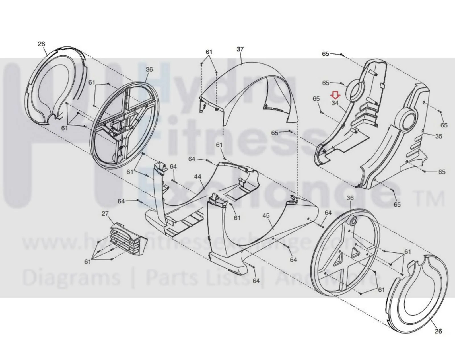 Proform Nordictrack Health Rider Elliptical Left Front Shield 352344 & 350723 - Image 3