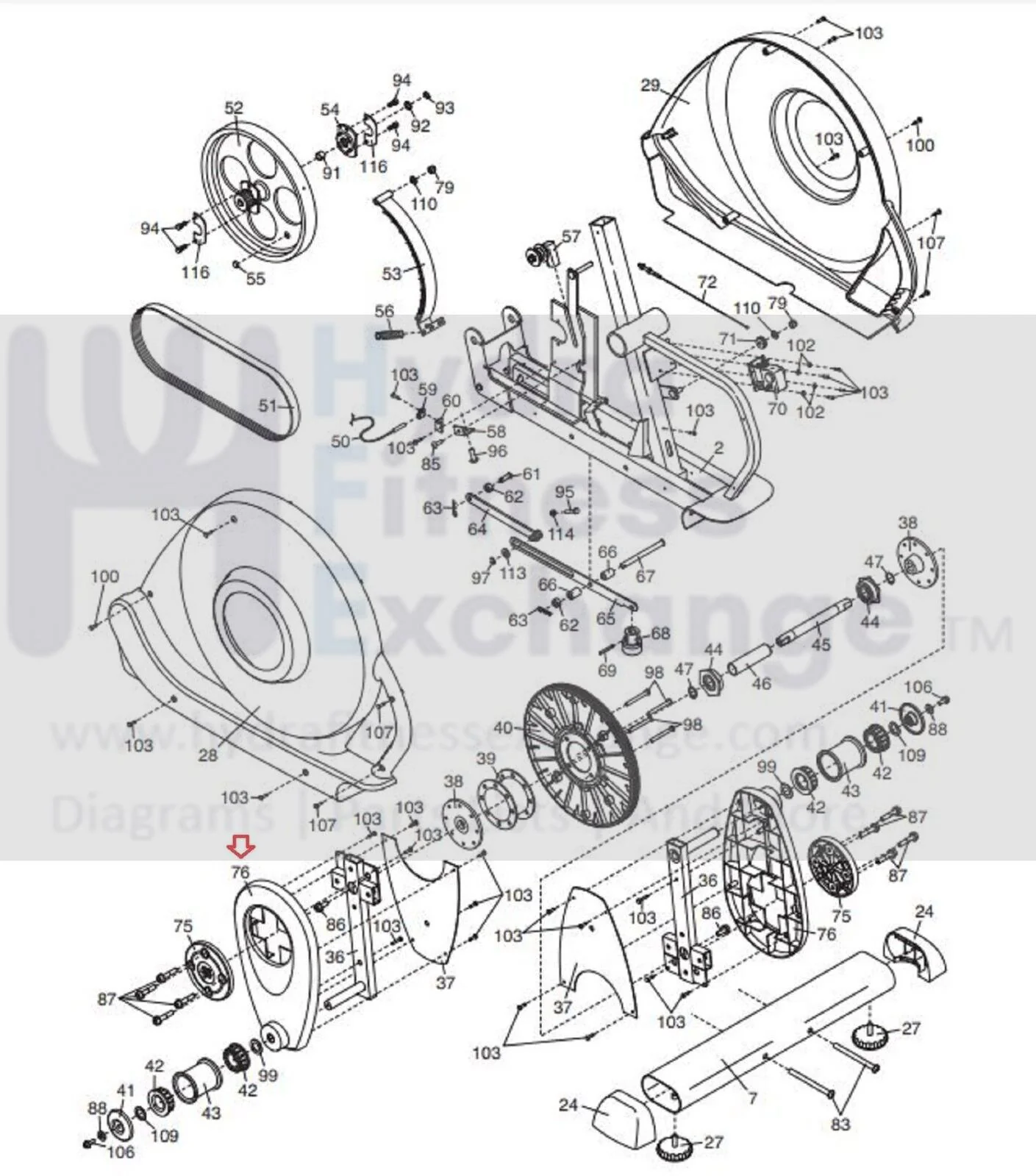 Proform Nordictrack Image 580 XP130 890 Elliptical Blue Outer Crank Cover 228282 - Image 4