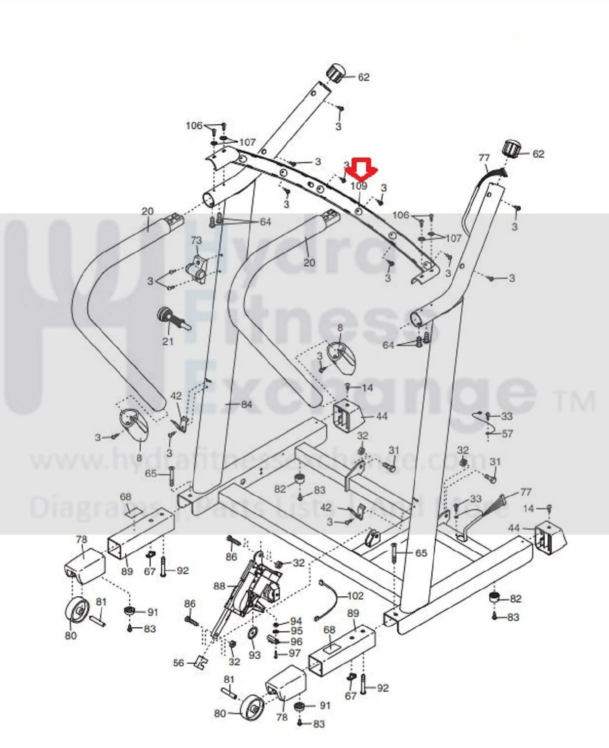 Proform NordicTrack Reebok Treadmill Heart Rate Pulse Crossbar MFR-240336 241905 - Image 2