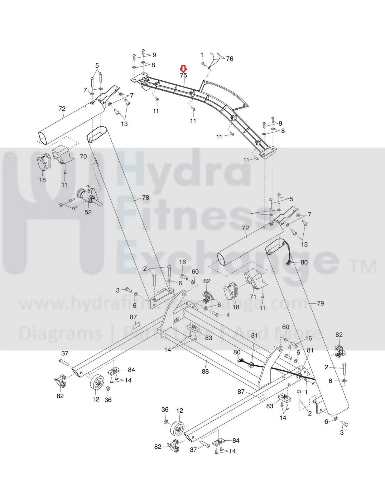 ProForm NordicTrack Treadmill Heart Rate Pulse Bottom Crossbar 394940 - Image 2