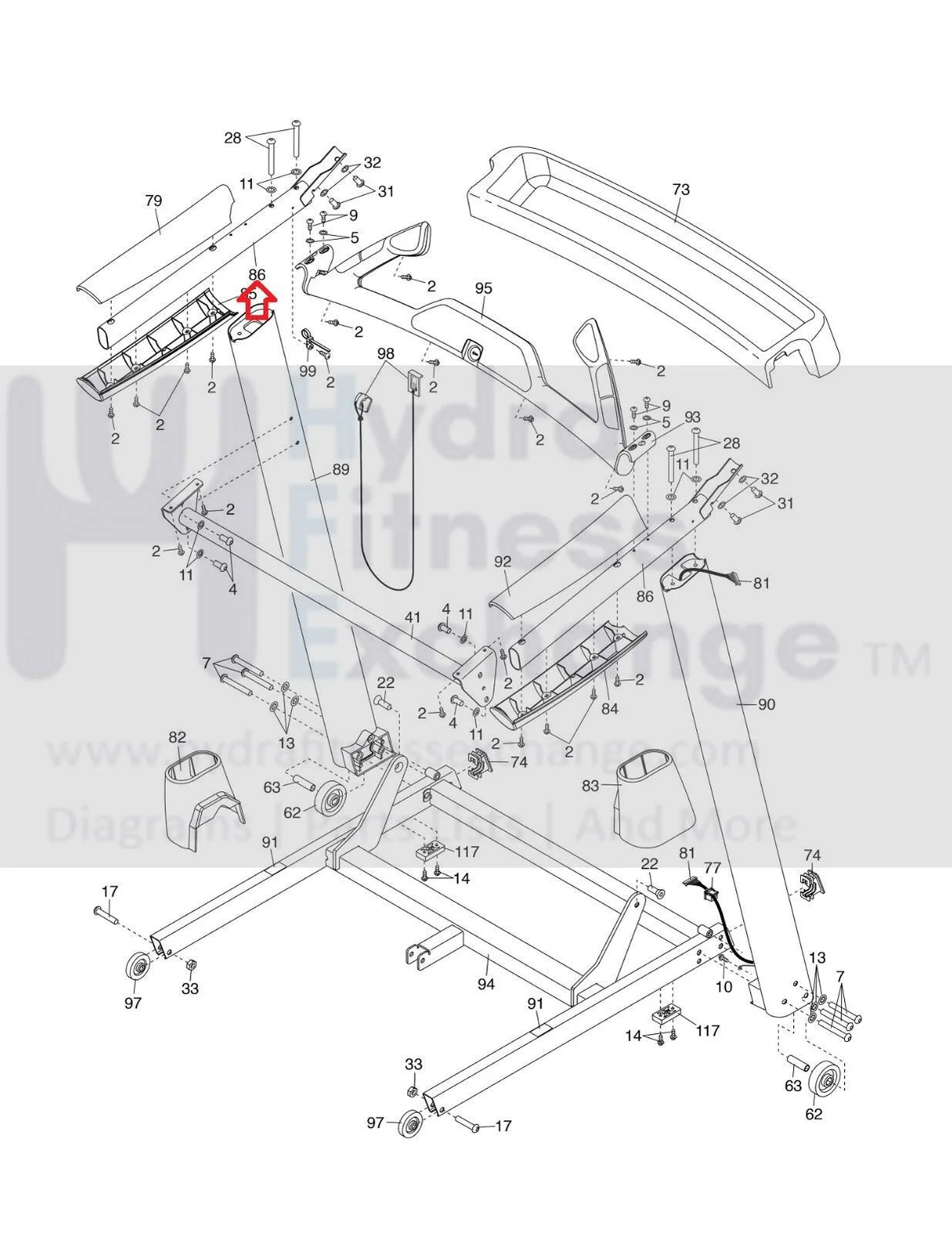ProForm Nordictrack Treadmill Left Handrail 349635 - Image 2