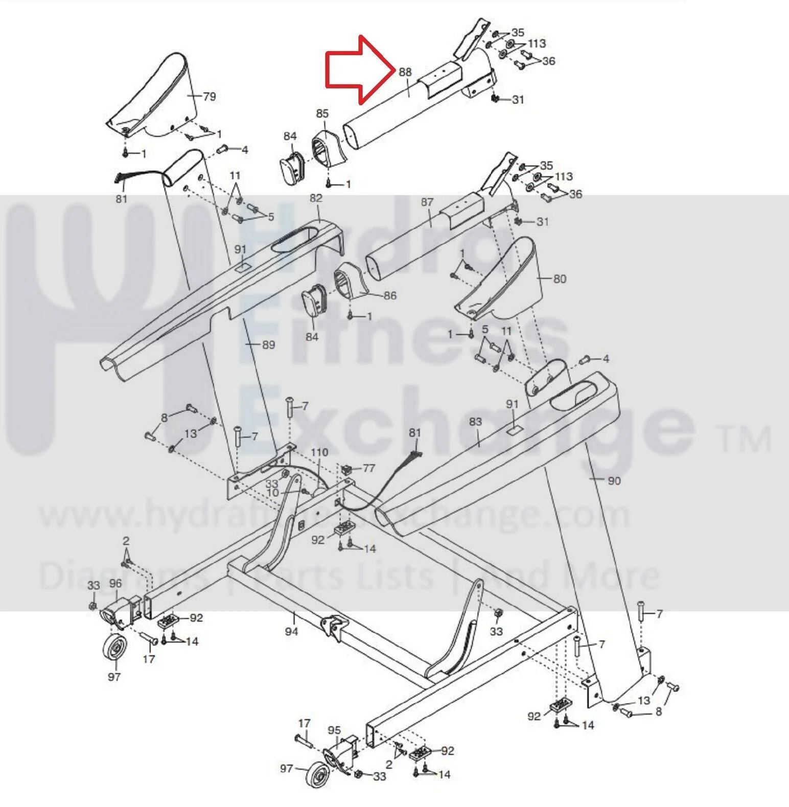 Proform Performance 1450 Treadmill Left Handrail 310930 - Image 2