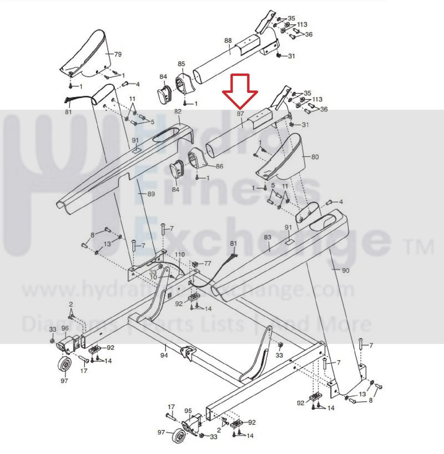 Proform Performance 1450 Treadmill Right Handrail 310929 - Image 2