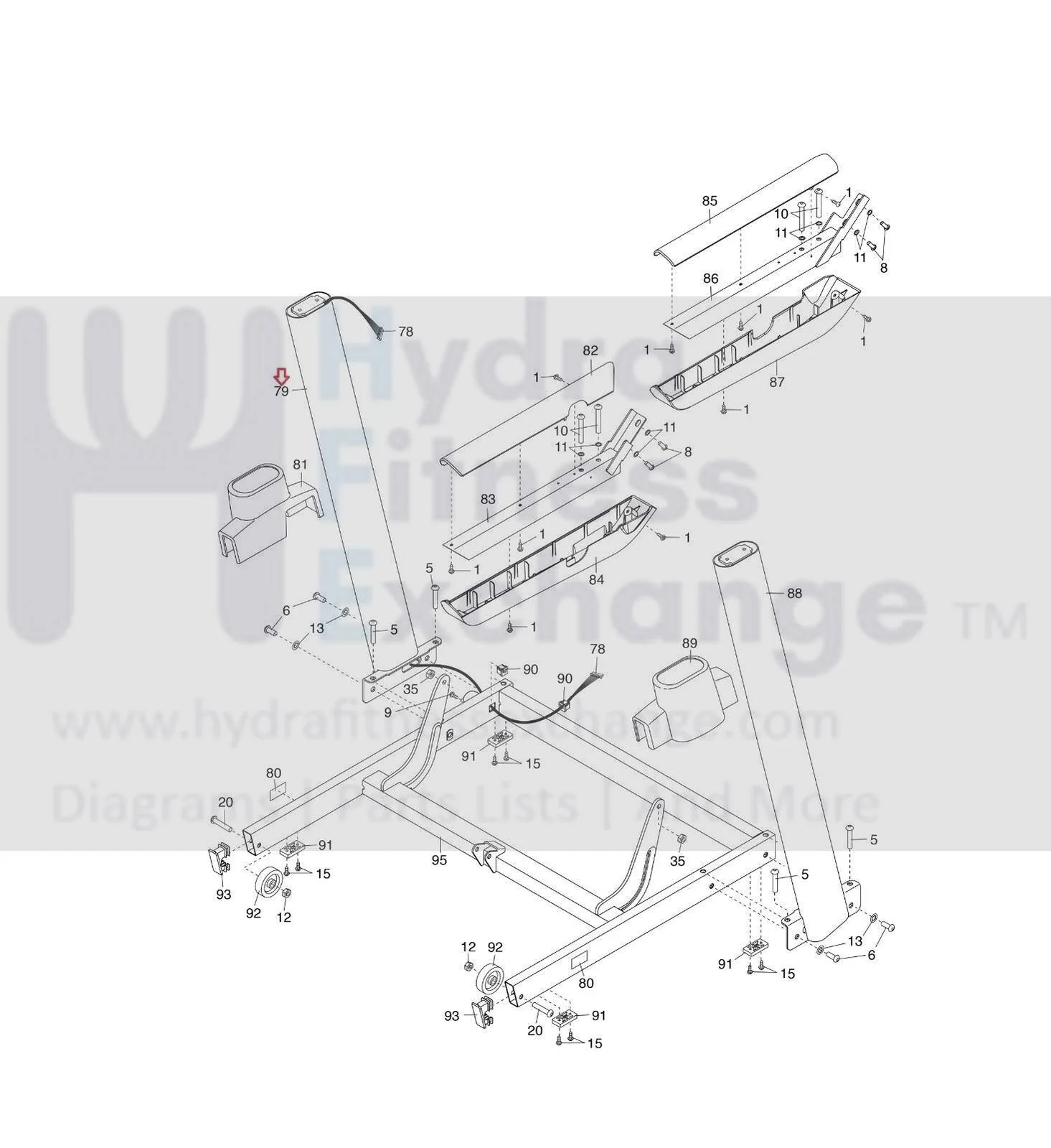 ProForm PETL127130 PFTL795110 PFTL795112 Treadmill Left Console Mast Set 336370 - Image 2
