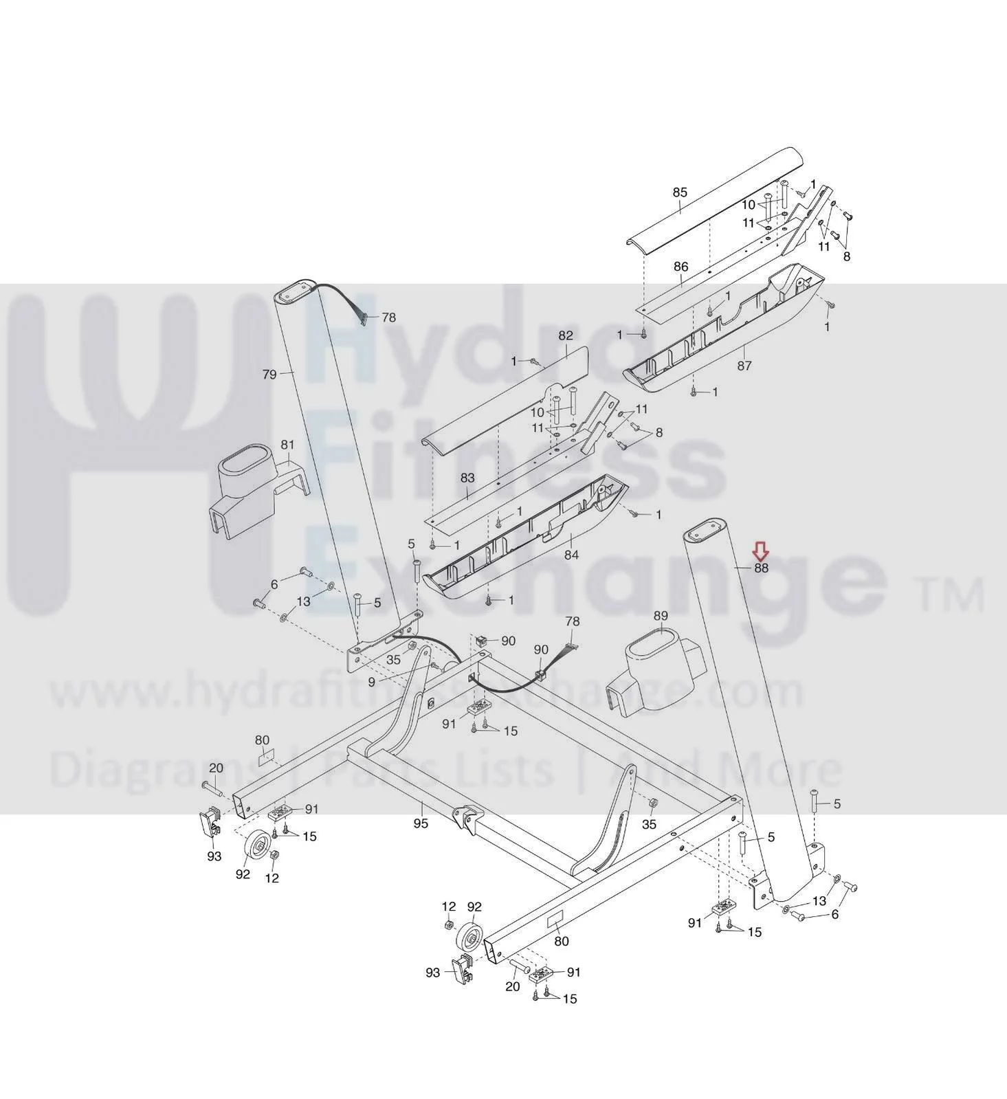 ProForm PETL127130 PFTL795110 PFTL795112 Treadmill Right Console Mast Set 336375 - Image 2