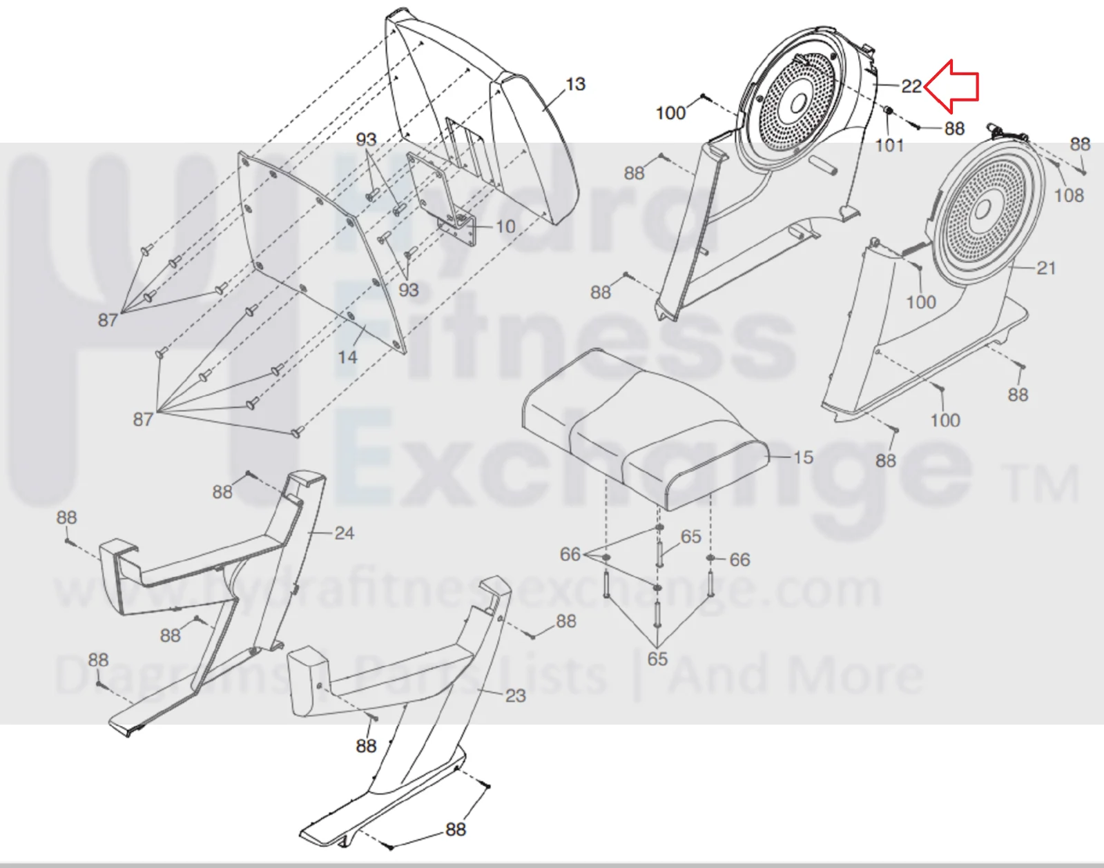 Proform PFEX739110 Stationary Bike Left Front Shield Cover MFR-294168 320717 - Image 2