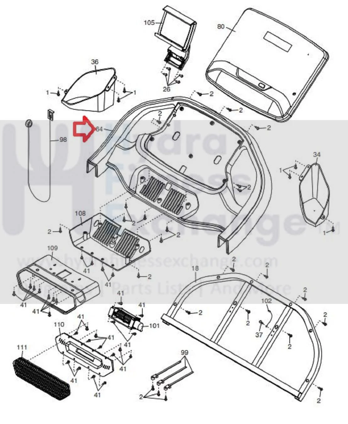 Proform Power 1295I Treadmill Console Base Cover 403117 - Image 3