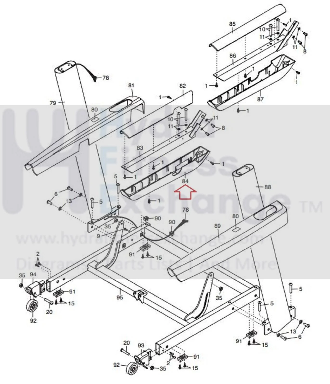 Proform Power 995 C Performance 1650 Treadmill Left Bottom Handrail Cover 334918 - Image 3