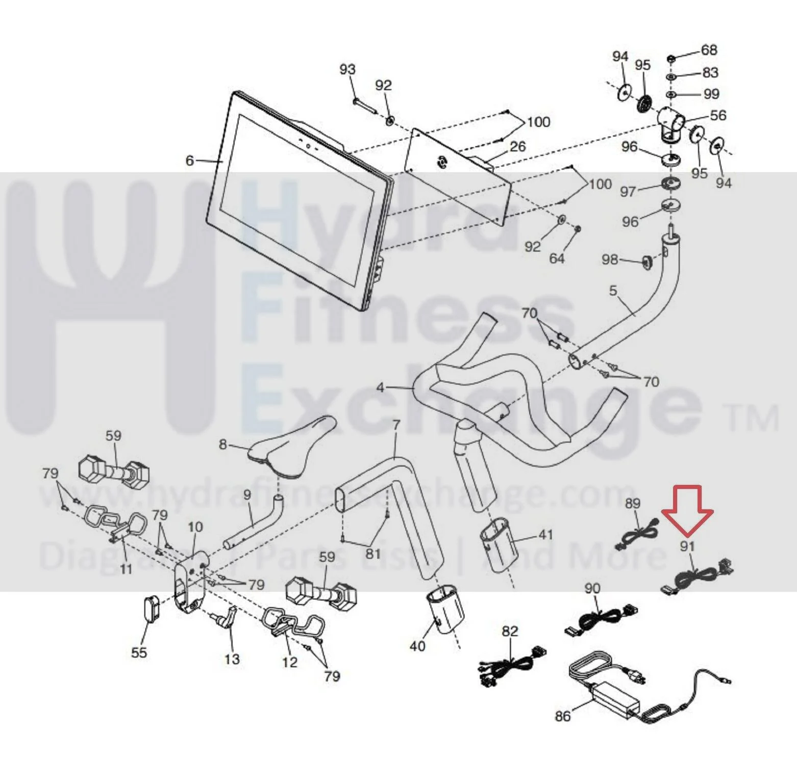 Used ProForm Pro 22 PRO C22 Stationary Bike Mount Wire Harness 430104 - Image 2