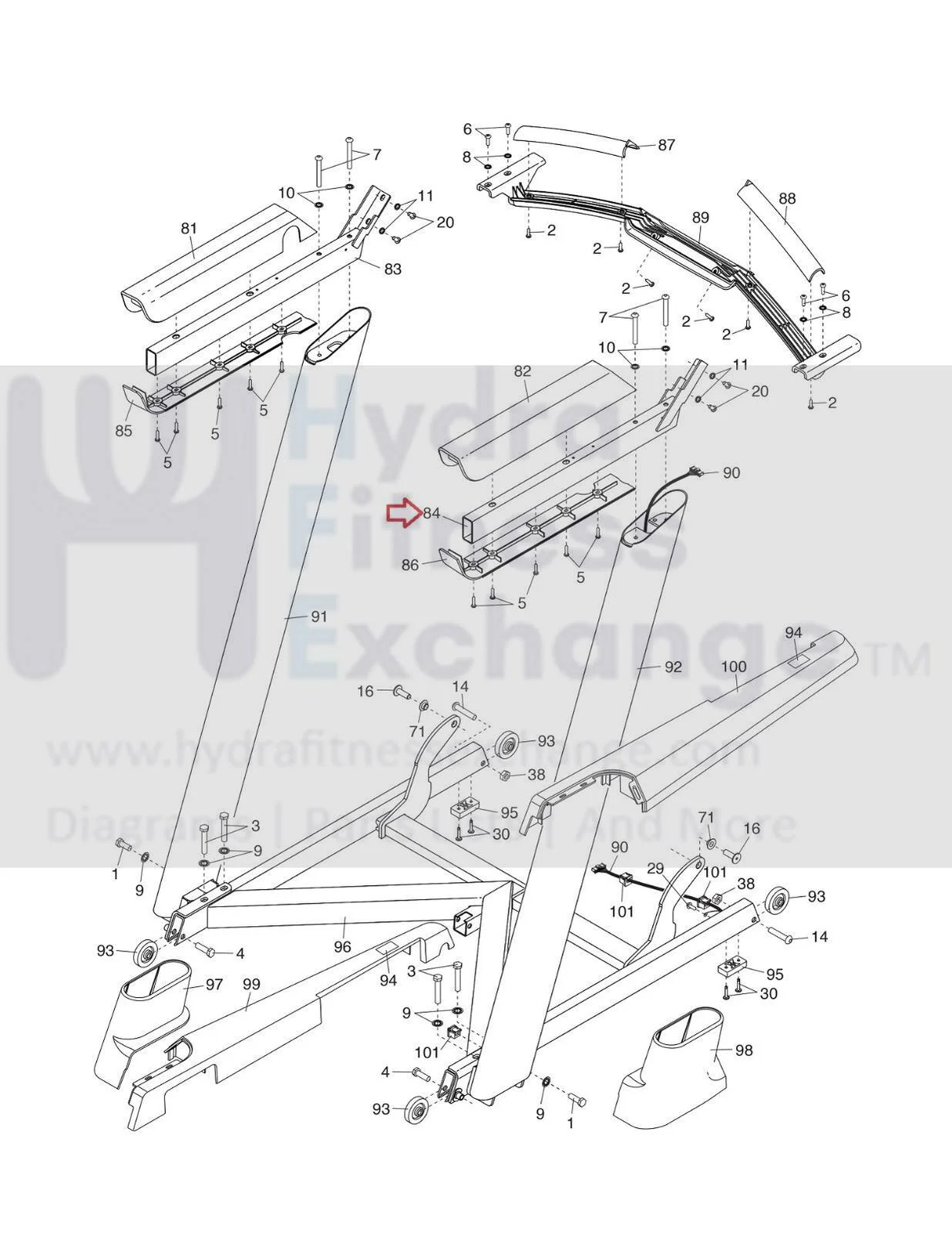 Proform PRO 9000 2000 5000 Treadmill Right Handrail 424425 - Image 2