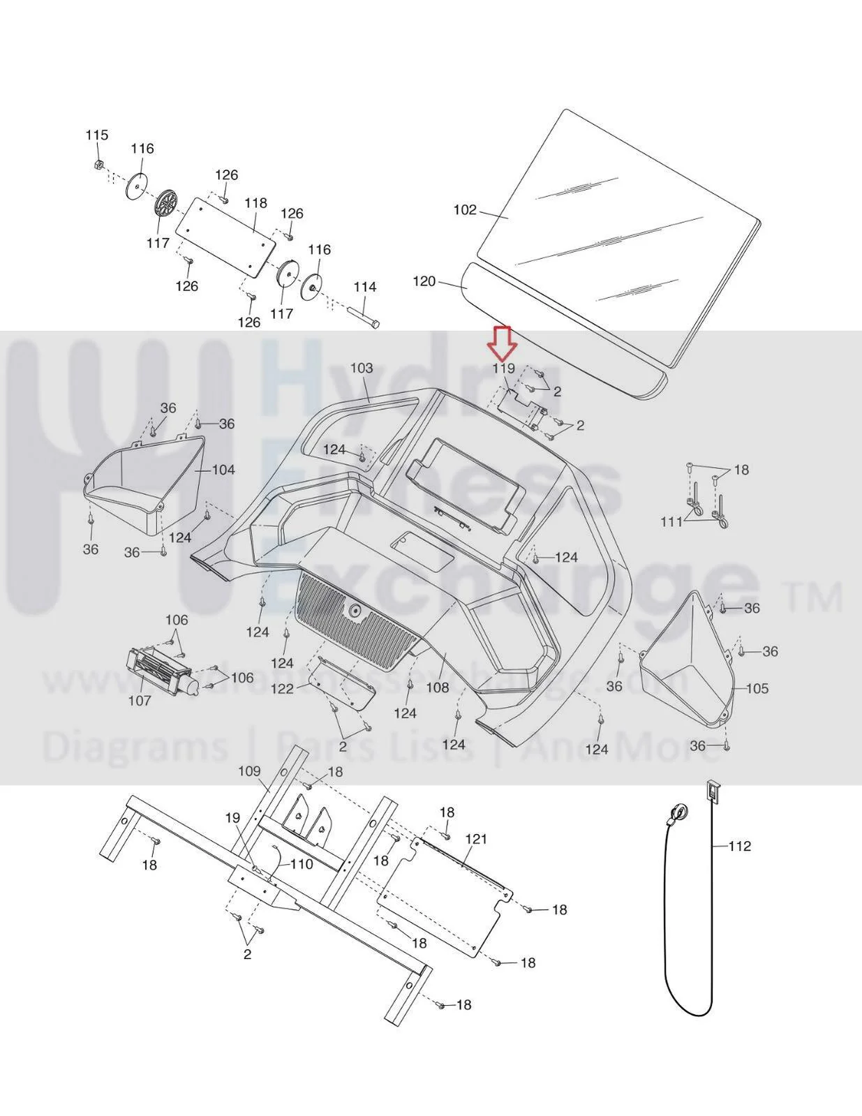 ProForm Pro 9000 Treadmill Wire Cover 425214 - Image 3