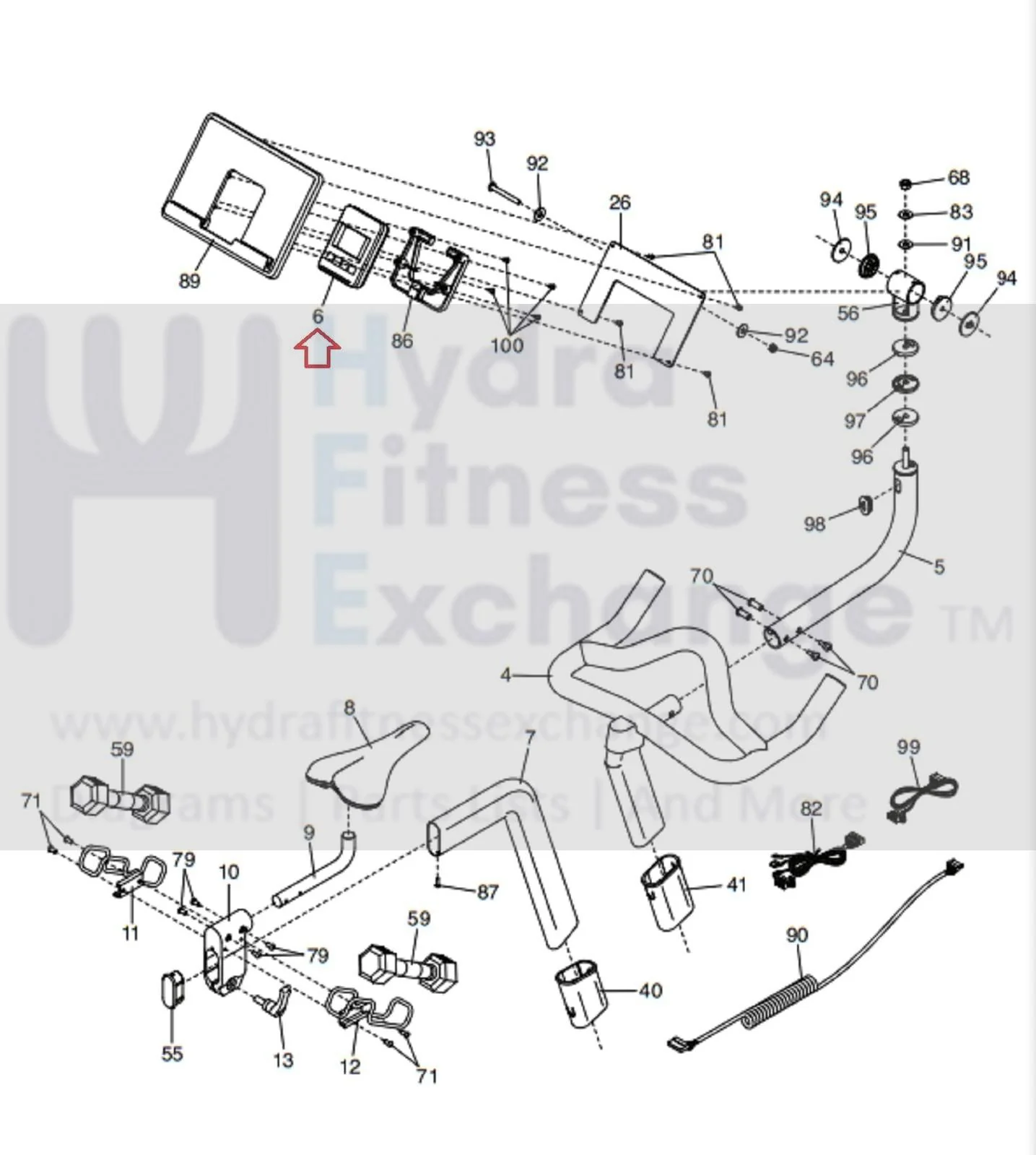 Proform SPORT CARBON CX CBC Stationary Bike Display Console Assembly 417442 - Image 2