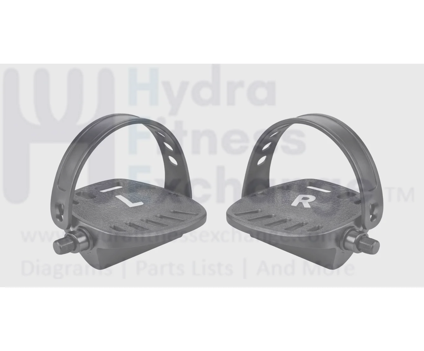Proform Stationary Bike Left & Right Foot Pedal Pair W/Straps Spindle Size 1/2" - Image 2