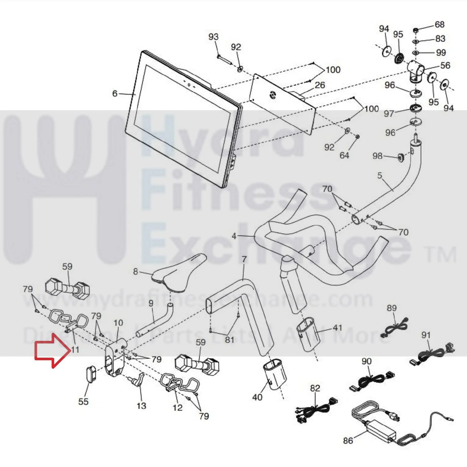 ProForm Stationary Bike Left Weight Rest 398986 - Image 2