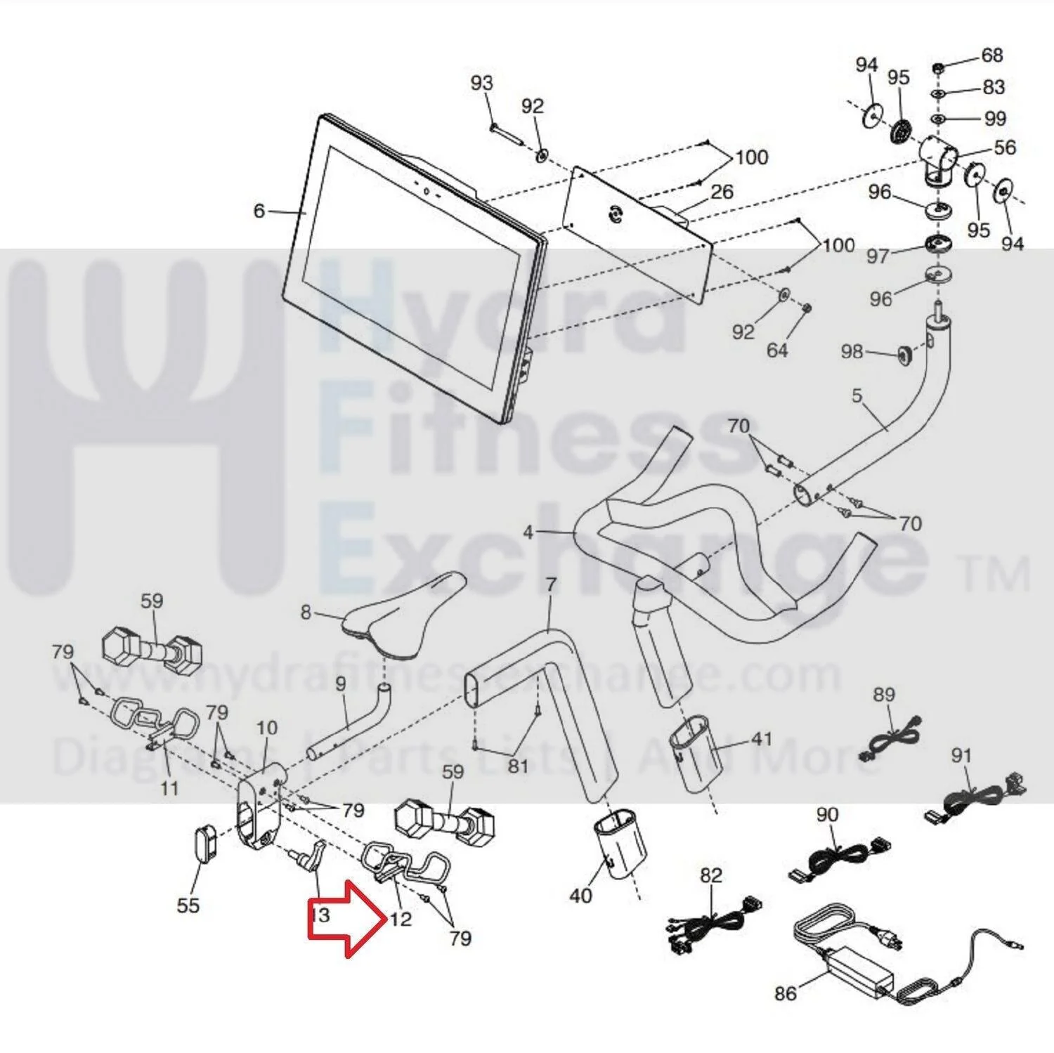 ProForm Stationary Bike Right Weight Rest 398985 - Image 2
