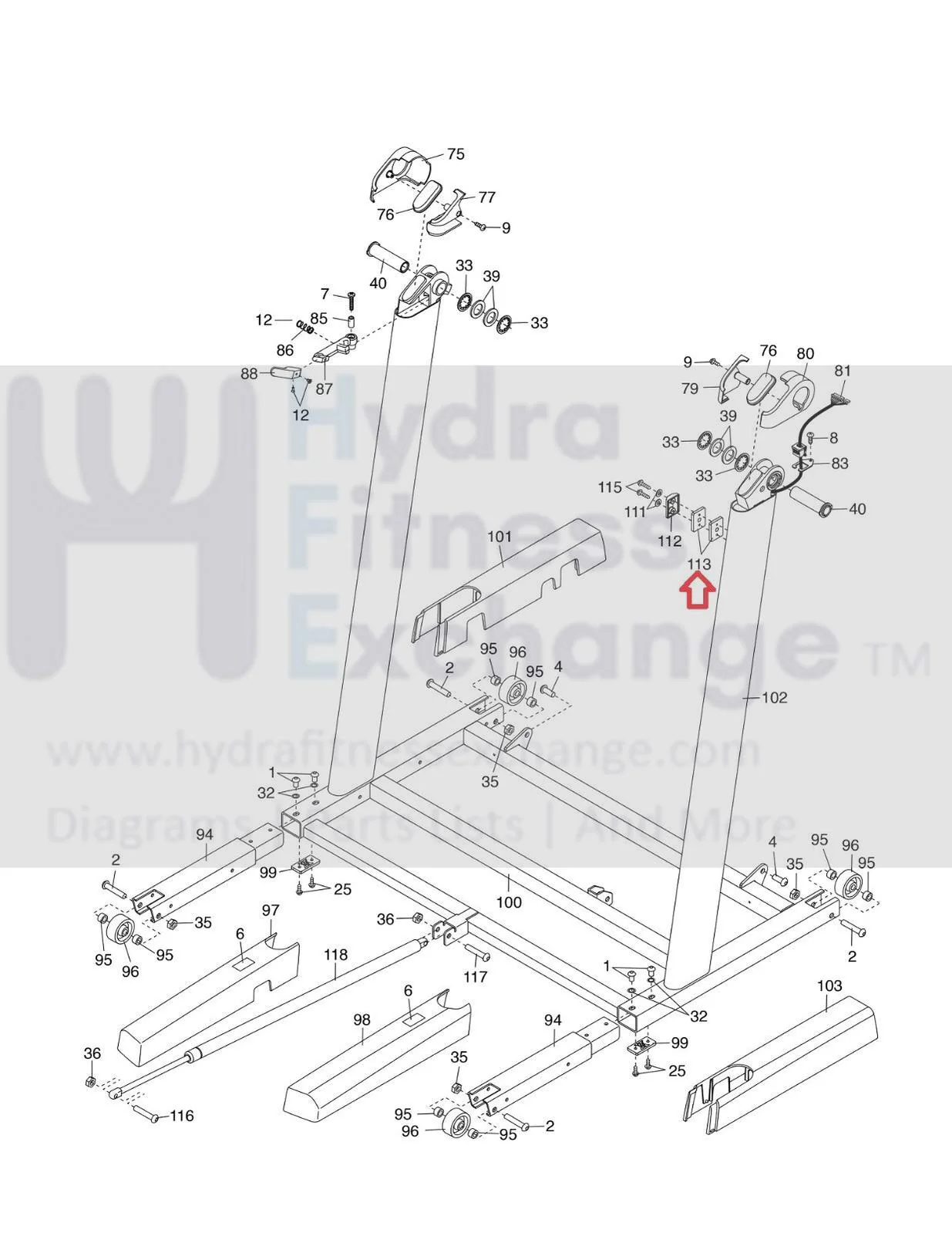Proform Thinline Desk Performance 1250 Treadmill Frame Guide Spacer 360245 - Image 2