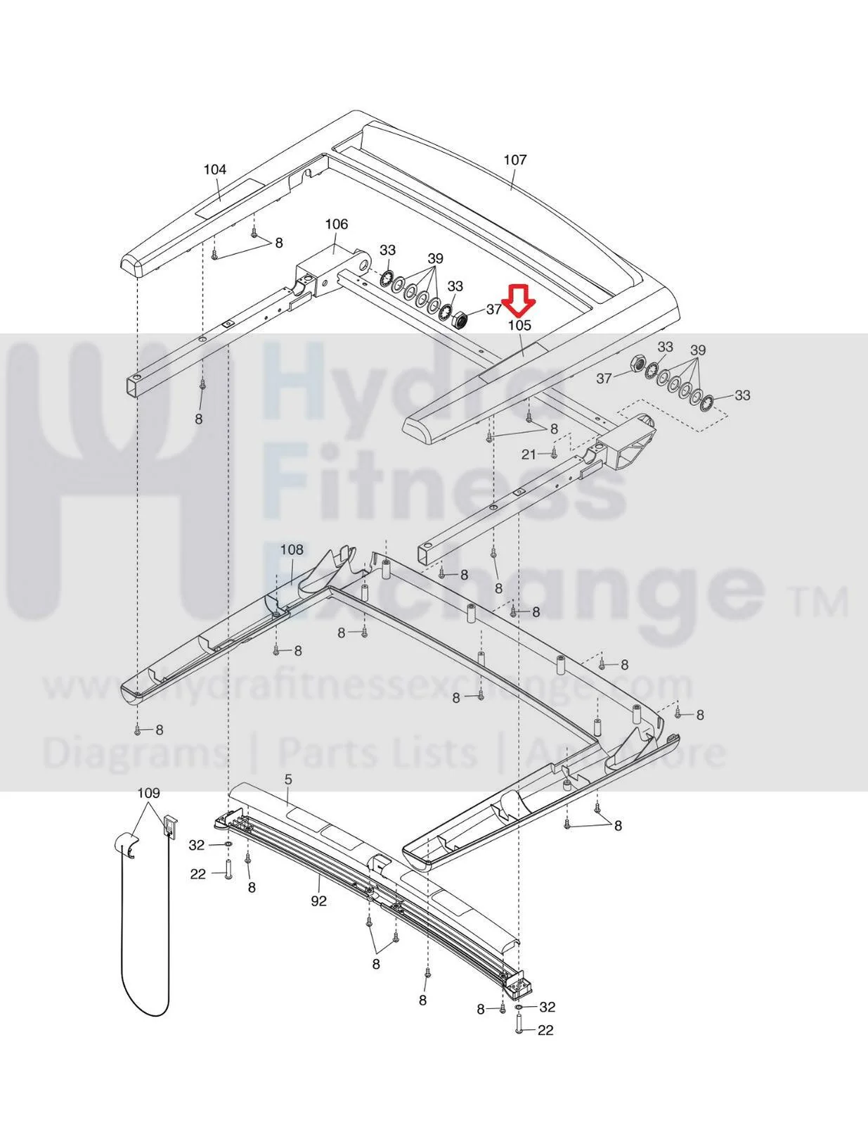 Proform Thinline Desk Performance 1250 Treadmill Right Control Panel 354424 - Image 2