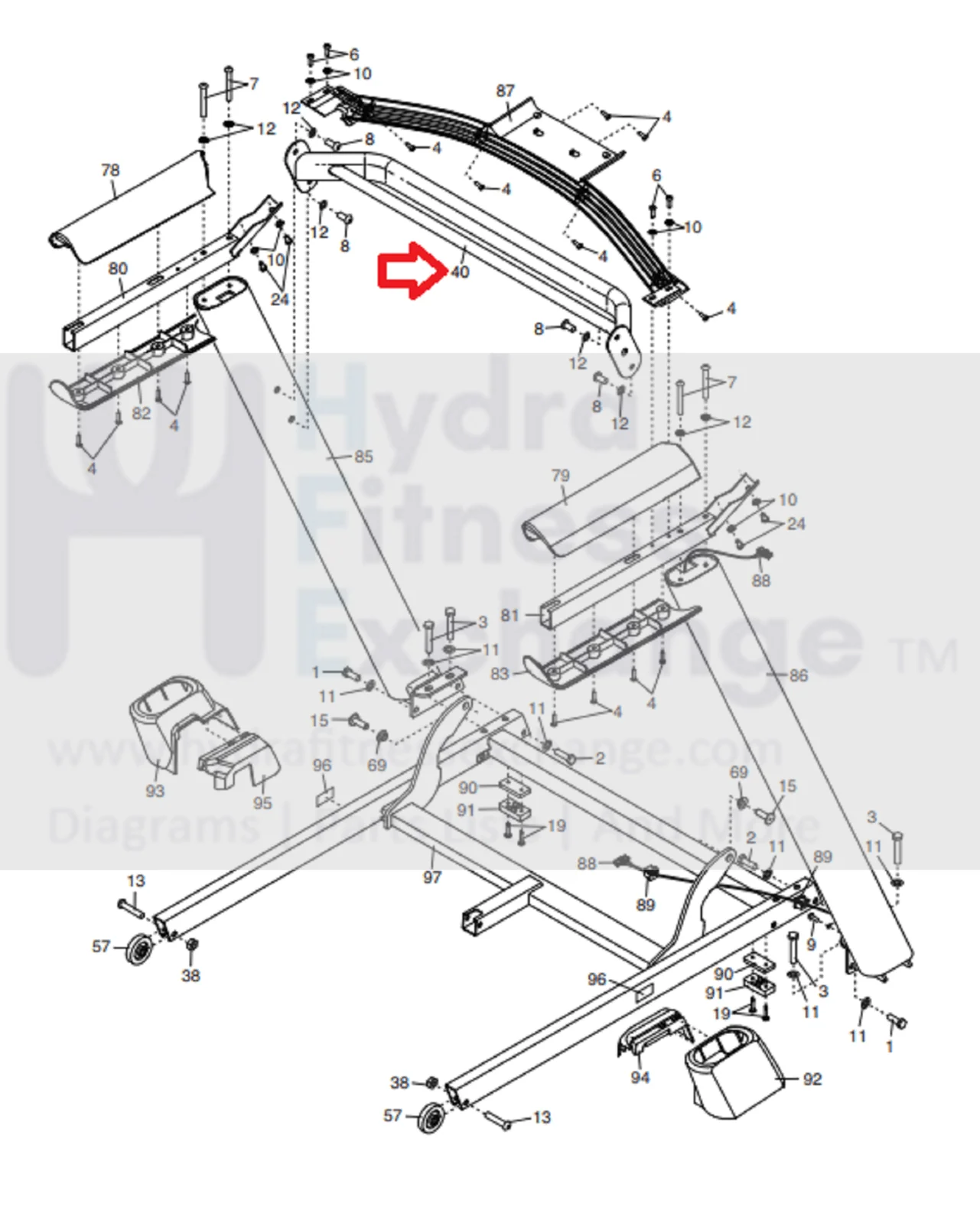 Proform Trainer 12.0 PFTL999200 PFTL99920 Treadmill Upright Crossbar 425767 - Image 2