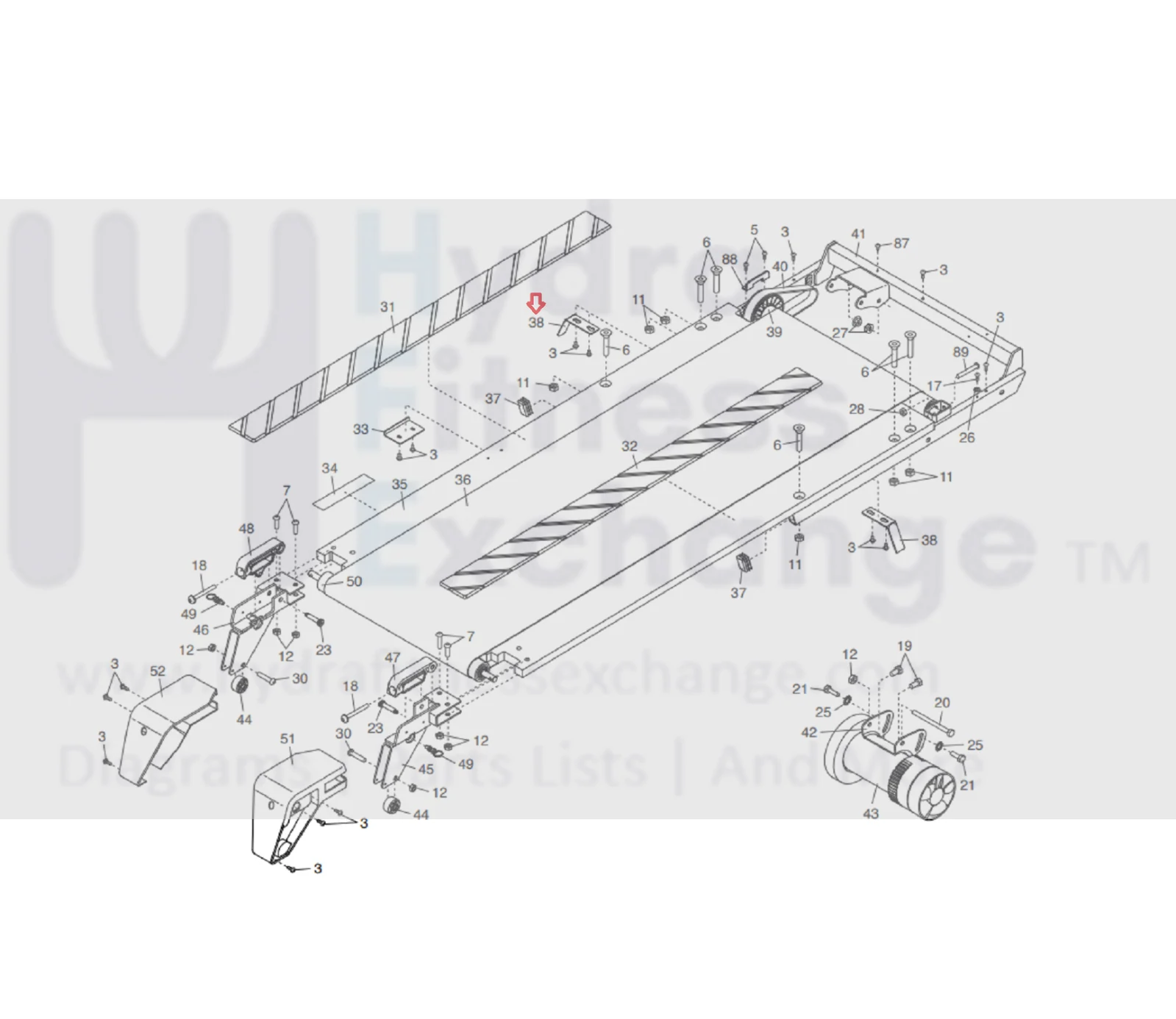 Proform Treadmill Belt Guide 417322 - Image 2