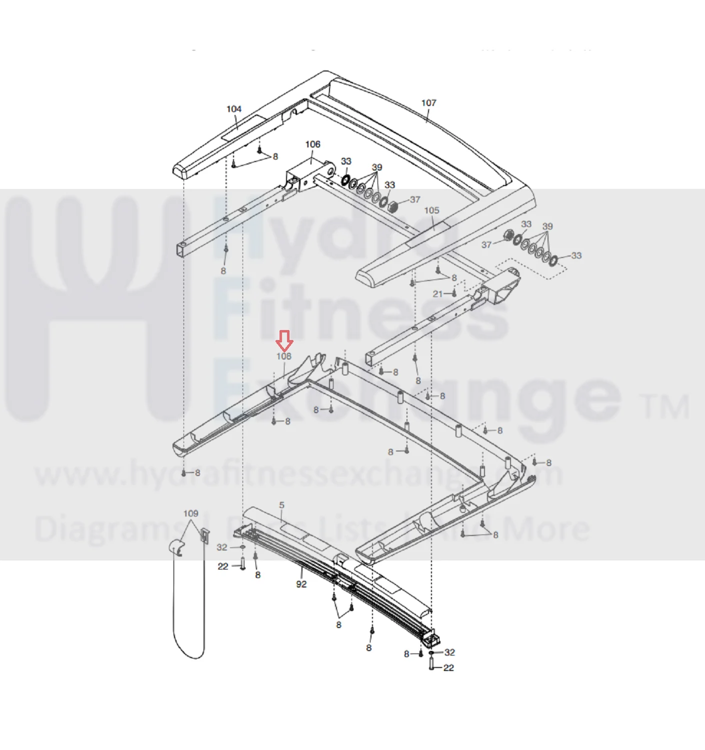 ProForm Treadmill Bottom Handrail Cover 361164 - Image 2