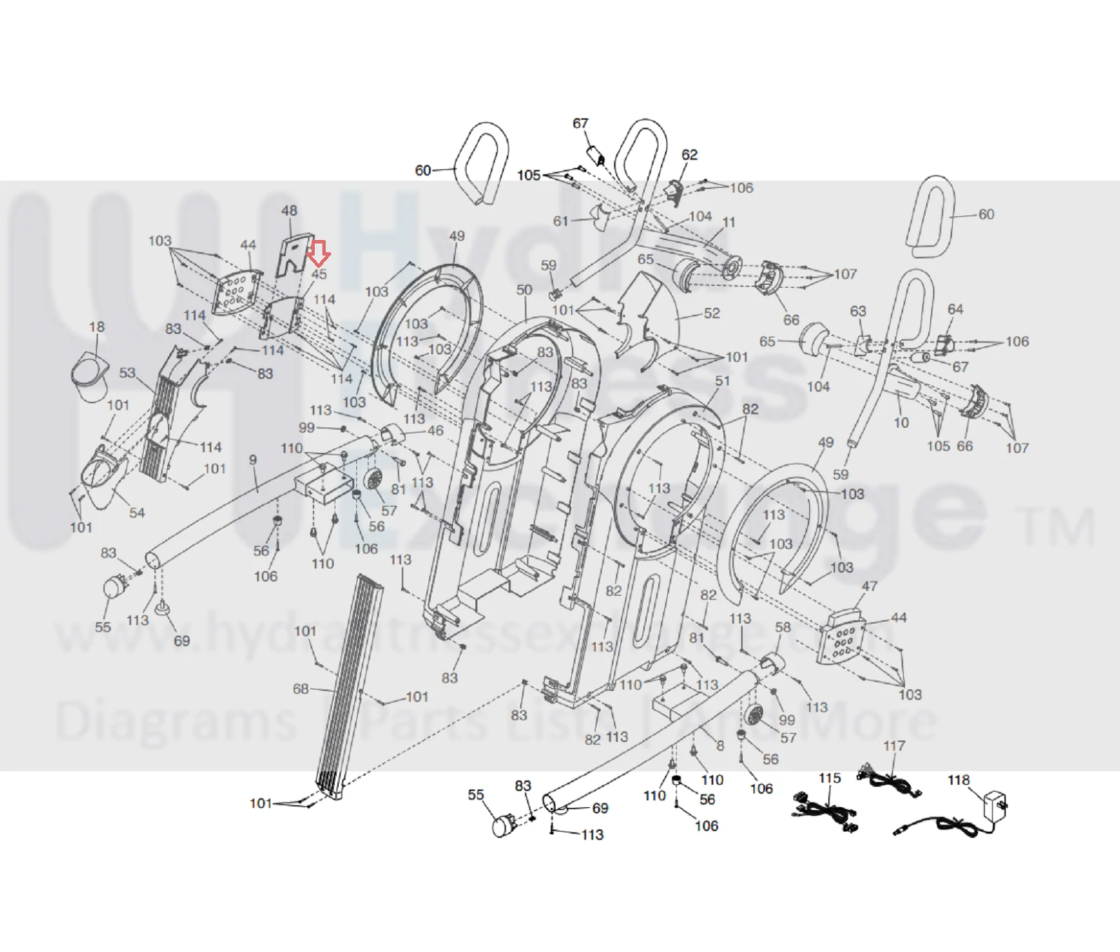 Proform Treadmill Cover Bracket 375974 - Image 2
