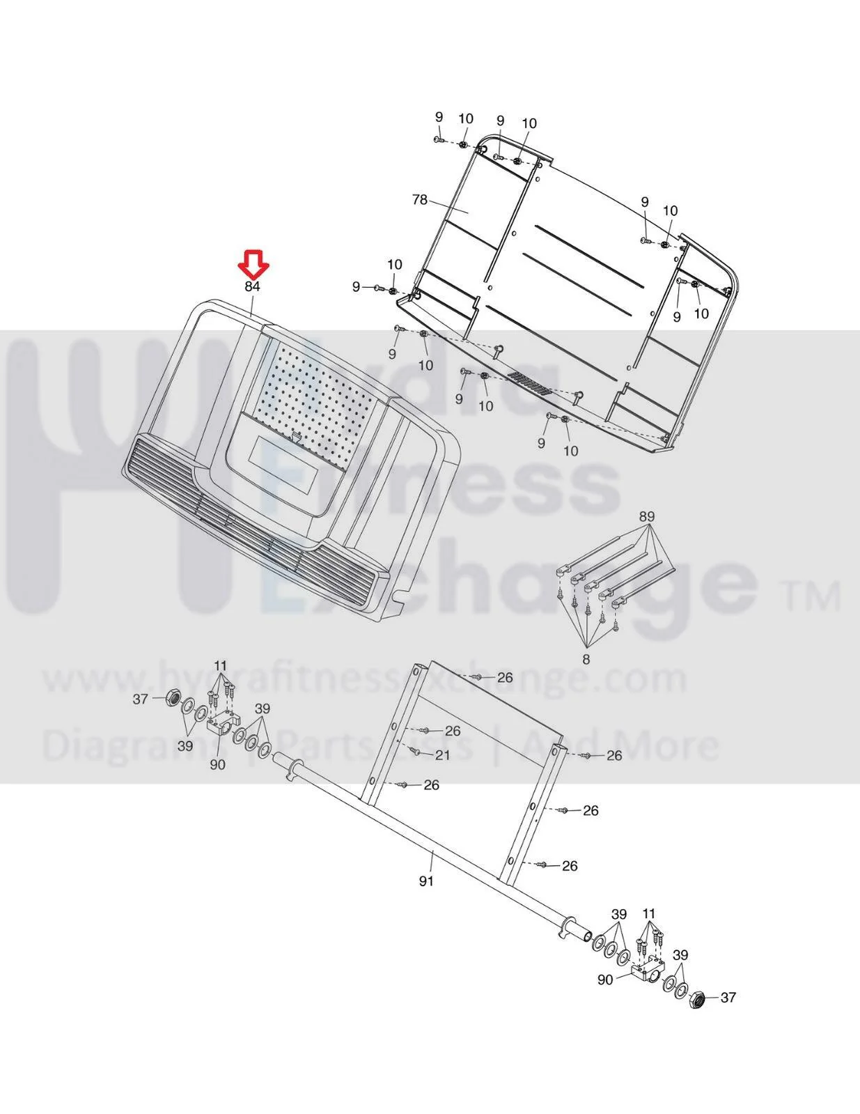 Proform Treadmill Display Console Front Cover 355568 - Image 2