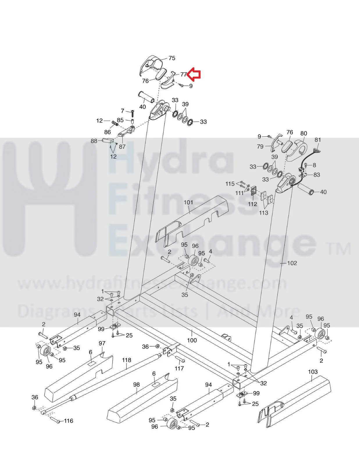 Proform Treadmill Left Inside Pivot Cover 354429 - Image 2