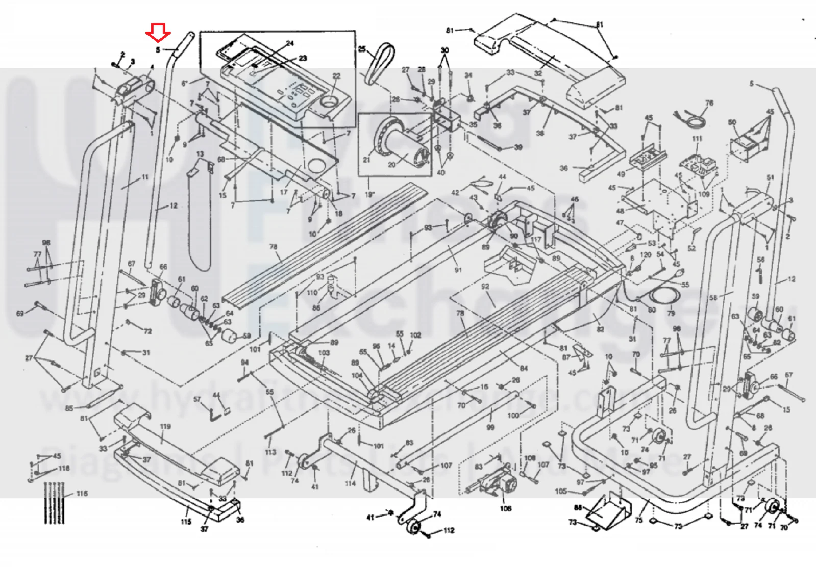 Proform Treadmill Left or Right Handlebar Moving Arm Assembly 128598 - Image 2