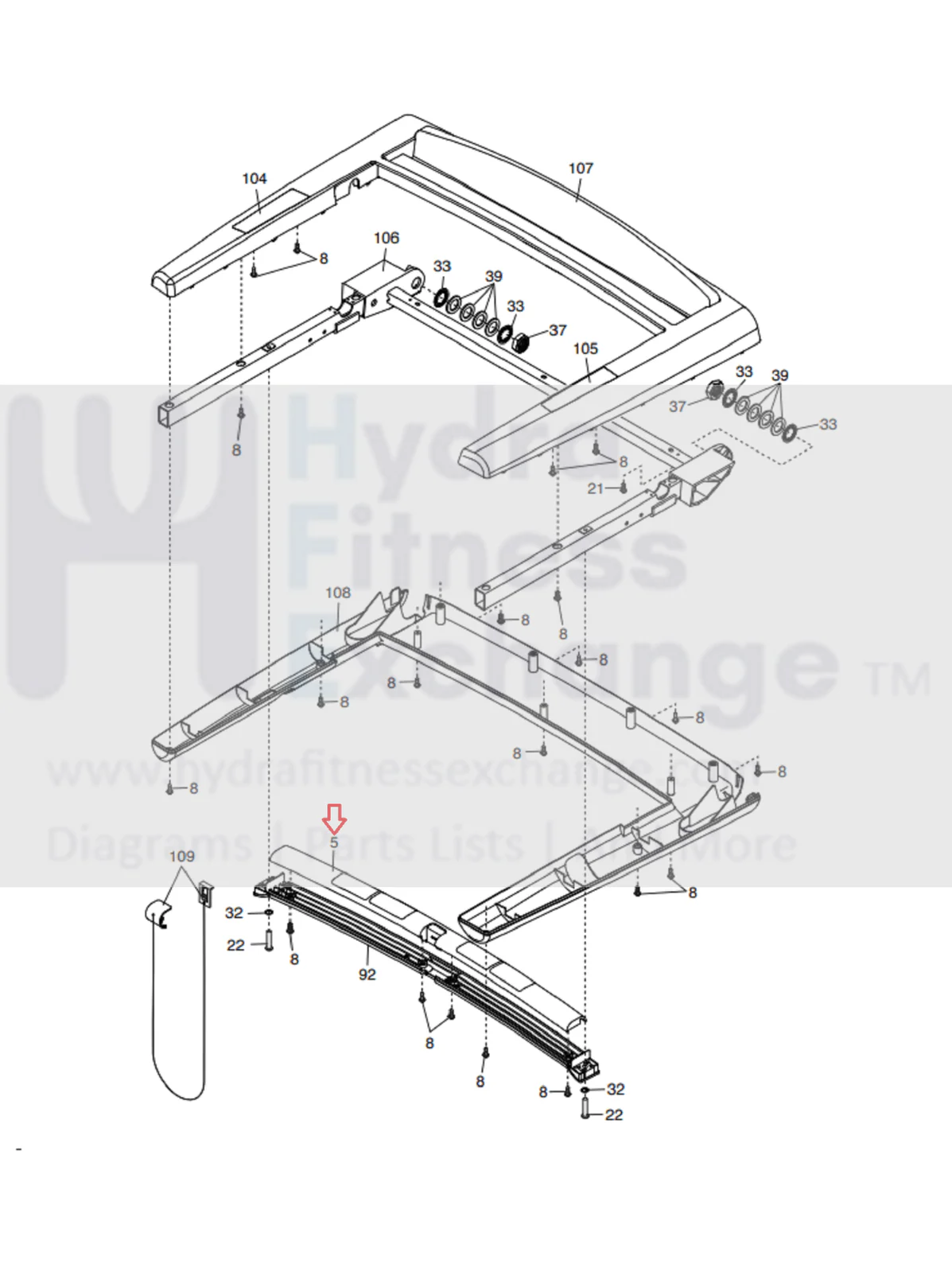 ProForm Treadmill Pulse Bar Cover 353581 - Image 2