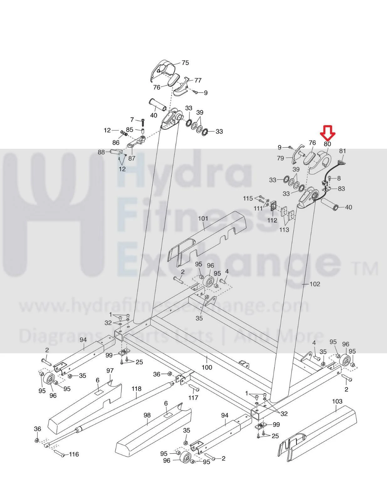 Proform Treadmill Right Outside Pivot Cover 354431 - Image 2