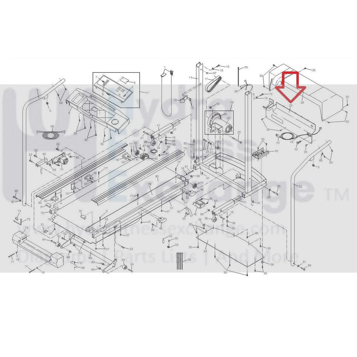 Proform Weslo Treadmill Motor Hood Shroud Back Cover 139077 - Image 2
