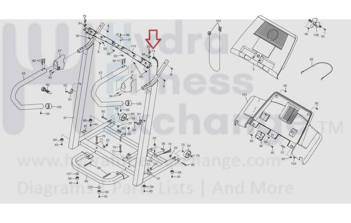 Proform XP 650e Treadmill Upper Wire Harness 236980 - Image 2