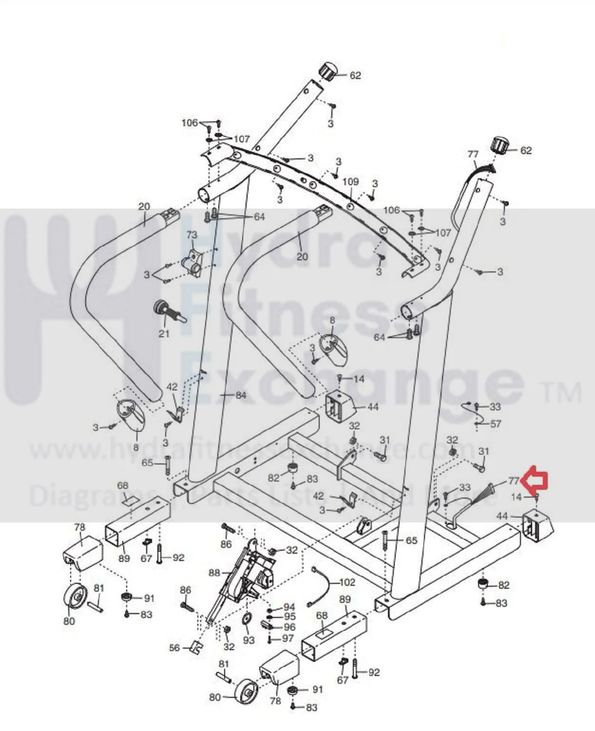 Proform XP 680 - 831.246460 Treadmill Upper Wire Harness MFR-E223791 248156 - Image 2