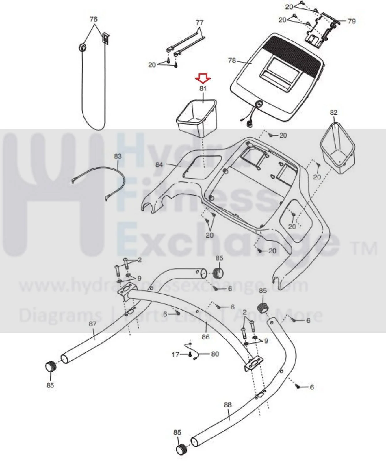 ProForm XT 70 PFTL050990 PFTL050991 XT 90 Treadmill Left Accessory Tray 291228 - Image 4