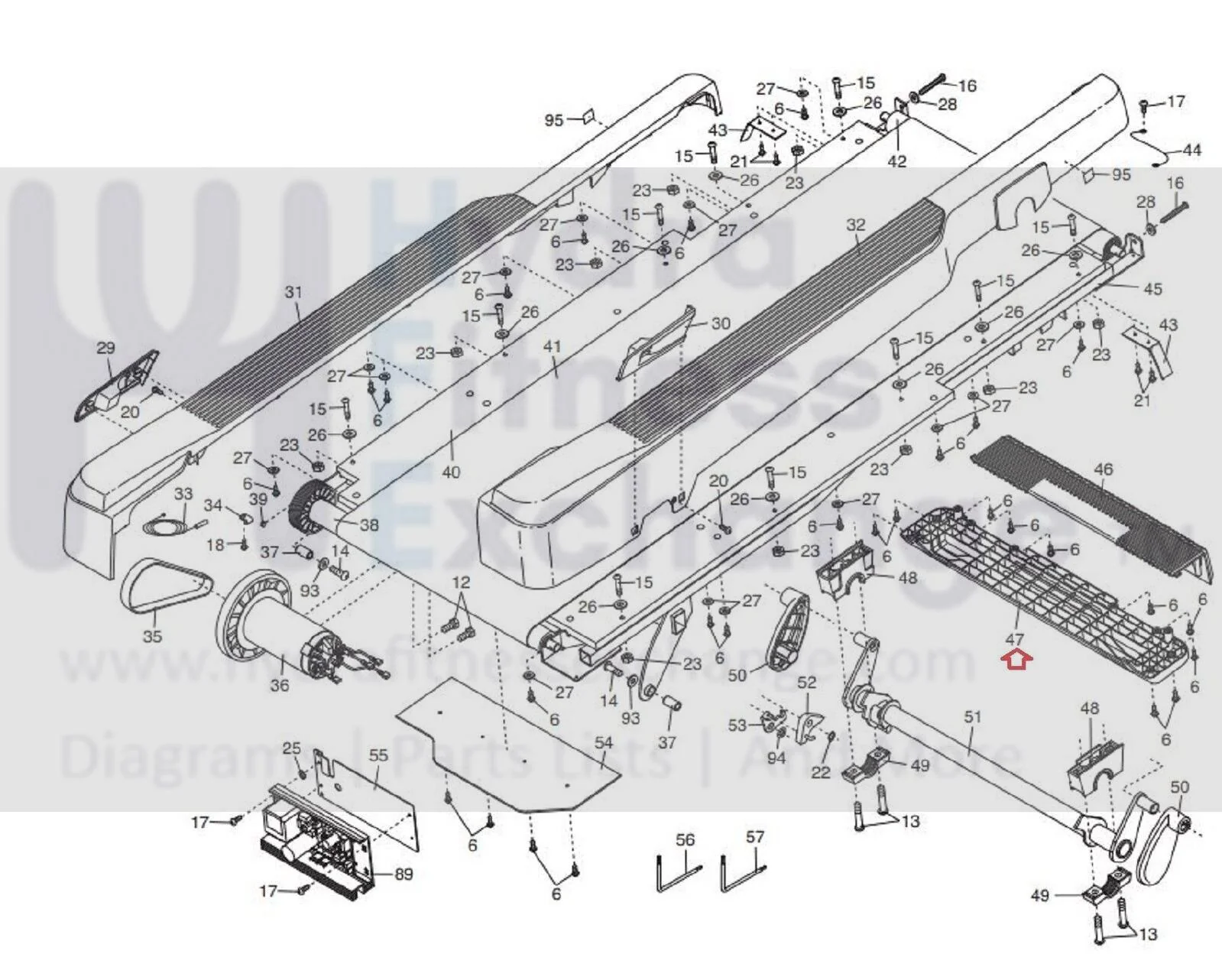 Proform XT70 Pftl050990 Pftl050991 PFTL080990 Treadmill Front Belly Pan 291503 - Image 3