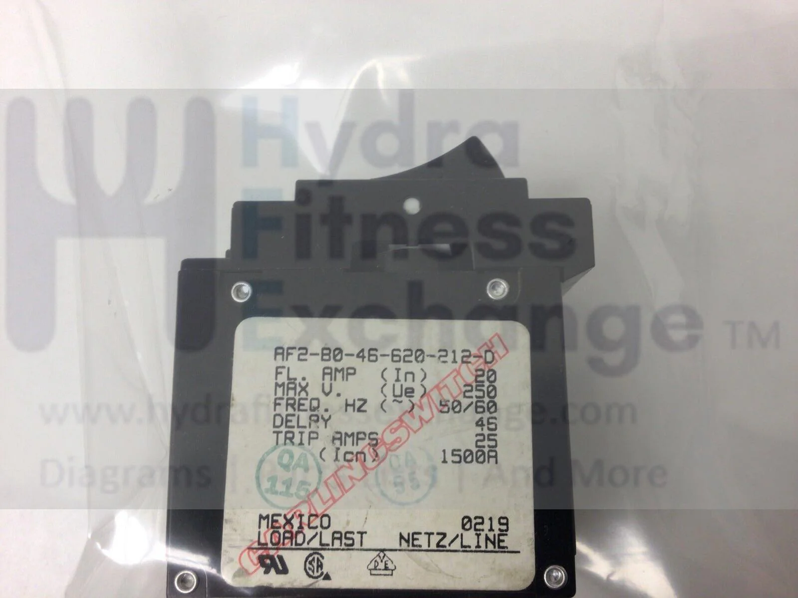 Quinton StairMaster Treadmill Circuit Breaker On - Off Switch Relay 031396-023 - Image 2