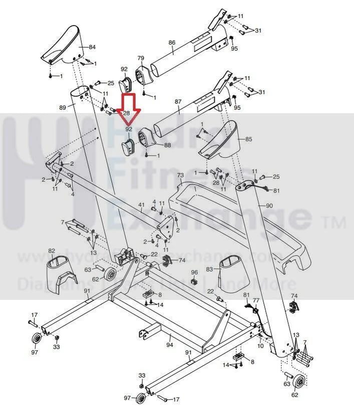 Reebok Epic HealthRider NordicTrack Proform Treadmill Handrail End Cap 301337 - Image 2