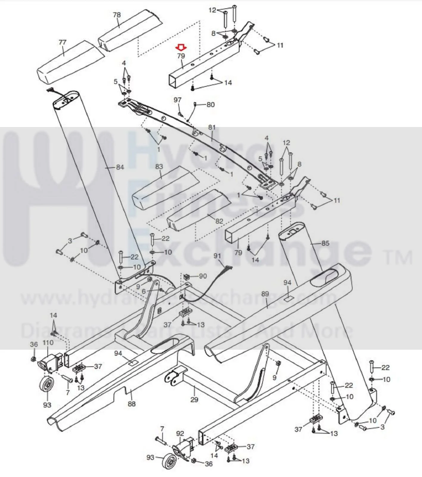 Reebok Nordictrack Proform Health Rider Treadmill Left or Right Handrail 332432 - Image 2