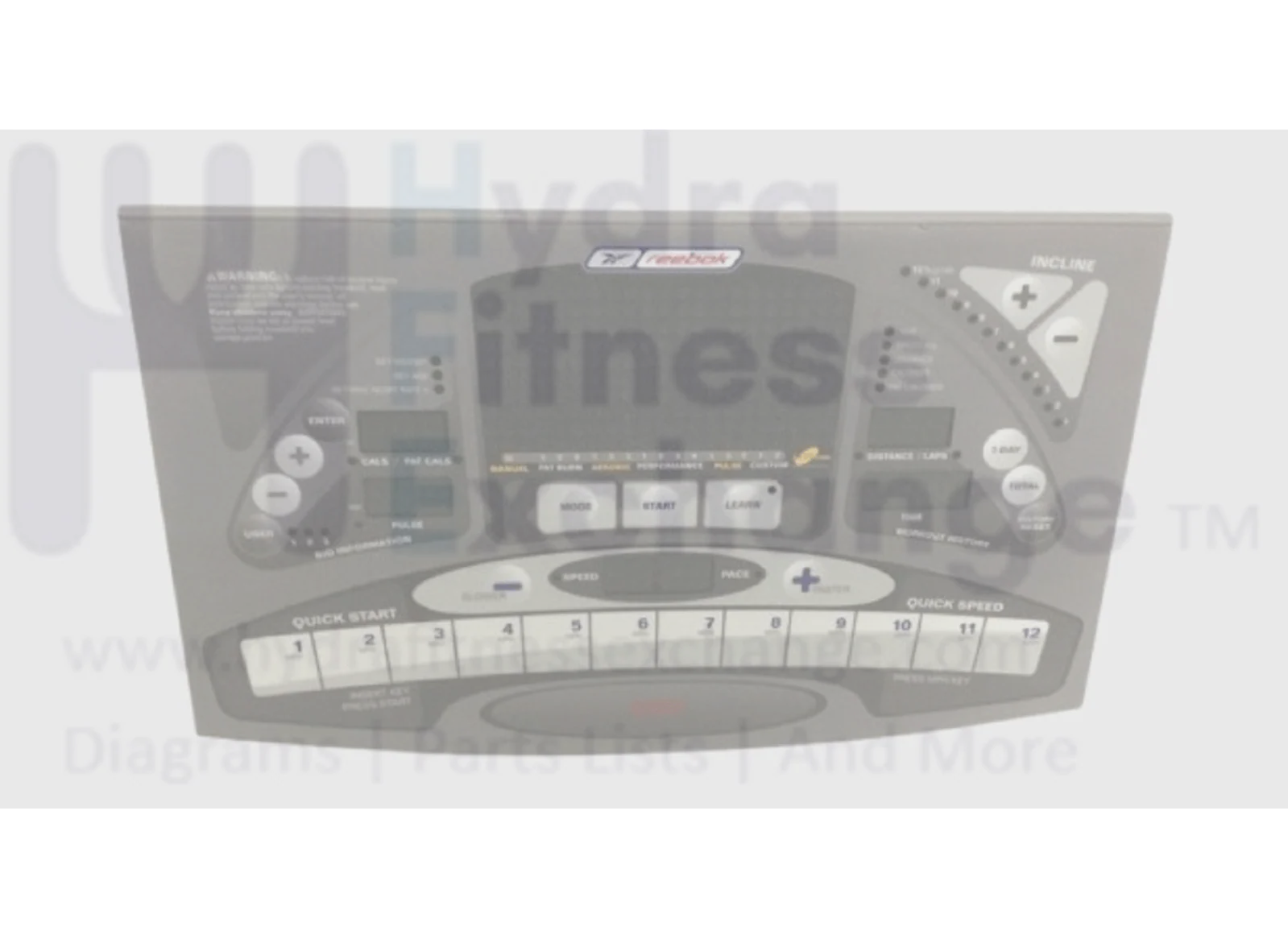 Reebok V 4000 RBTL17910 Treadmill Display Console Assembly ETRB1990 100-0232