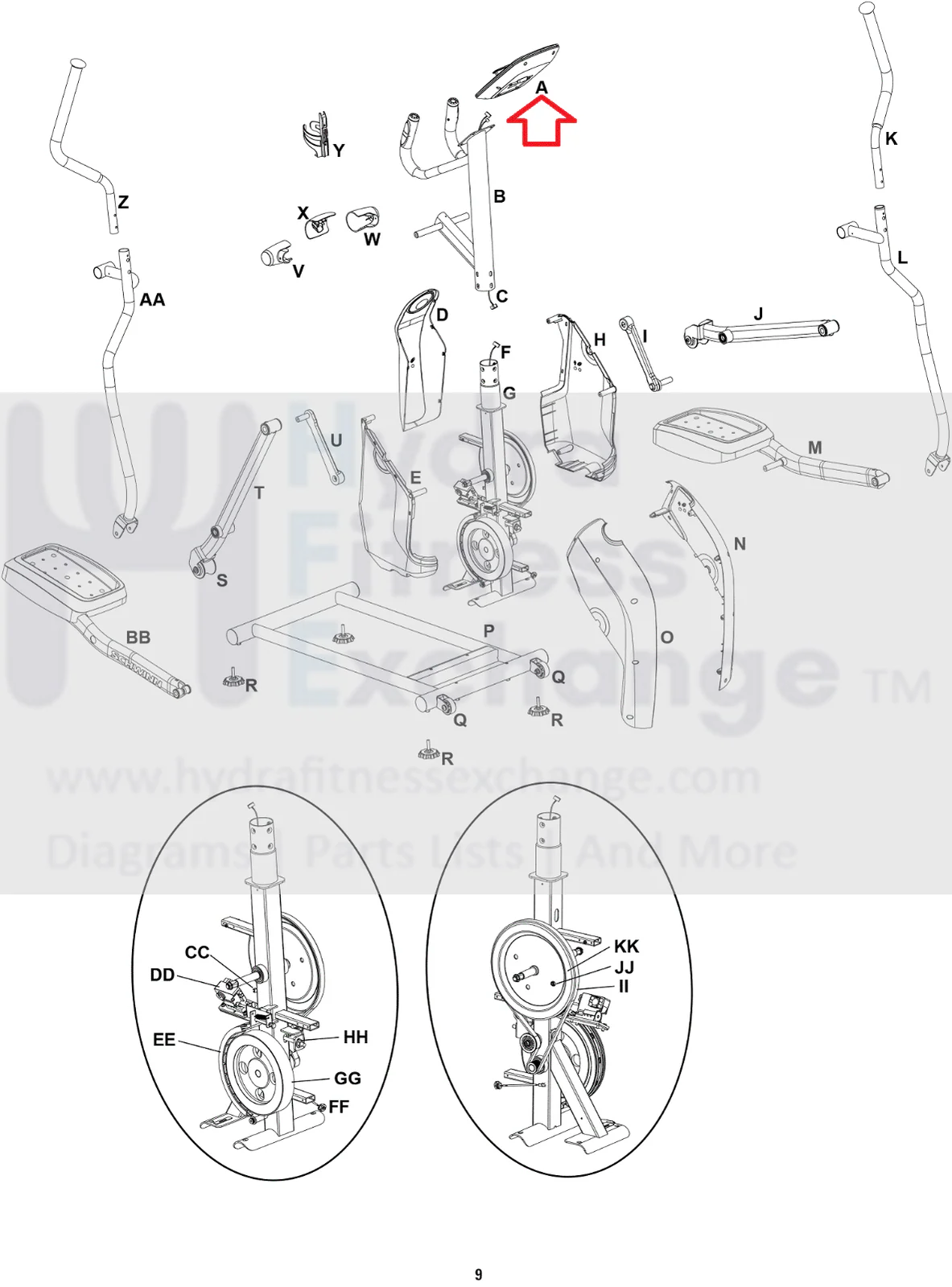 Schwinn 411 - 100734 510E Compact Elliptical Display Console Assembly 8016344 - Image 3