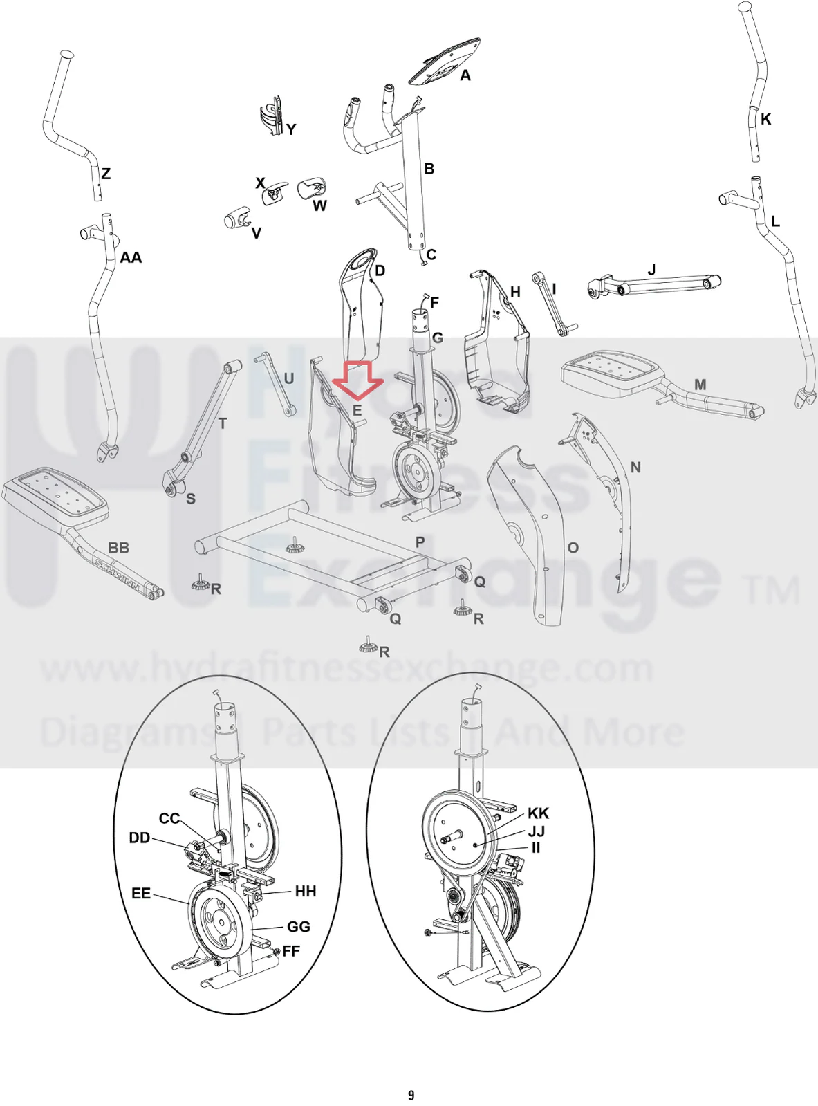 Schwinn 411 - 100734 510E Compact Elliptical Right Side Shroud 8016192 - Image 3